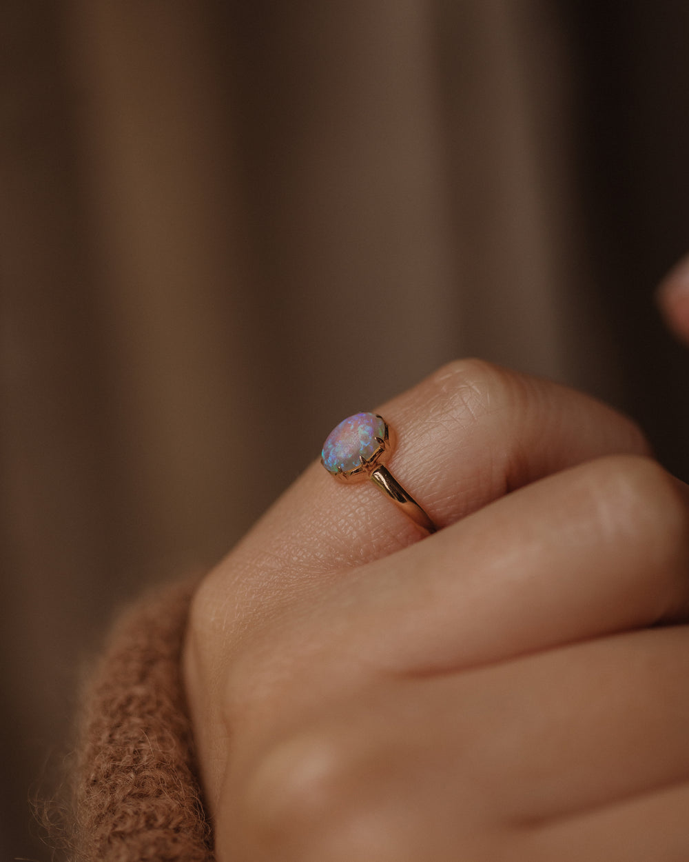 Helga Antique 18ct Gold Opal Solitaire Ring