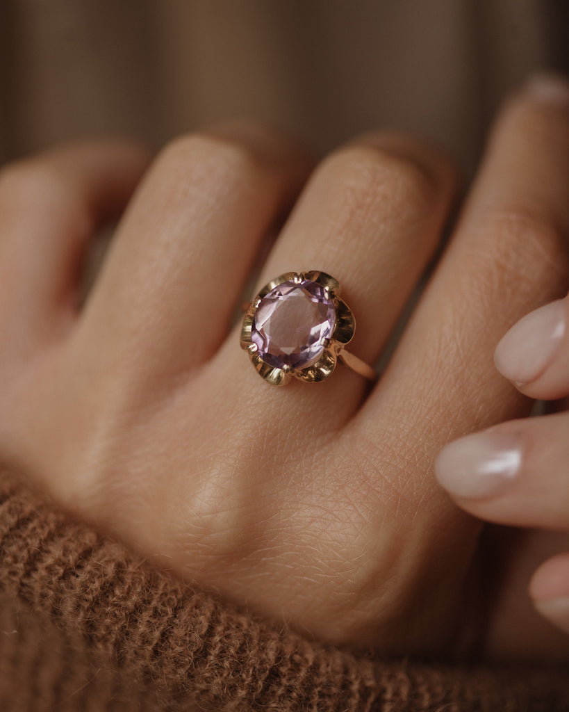 Margie 1988 Vintage 9ct Gold Amethyst Ring