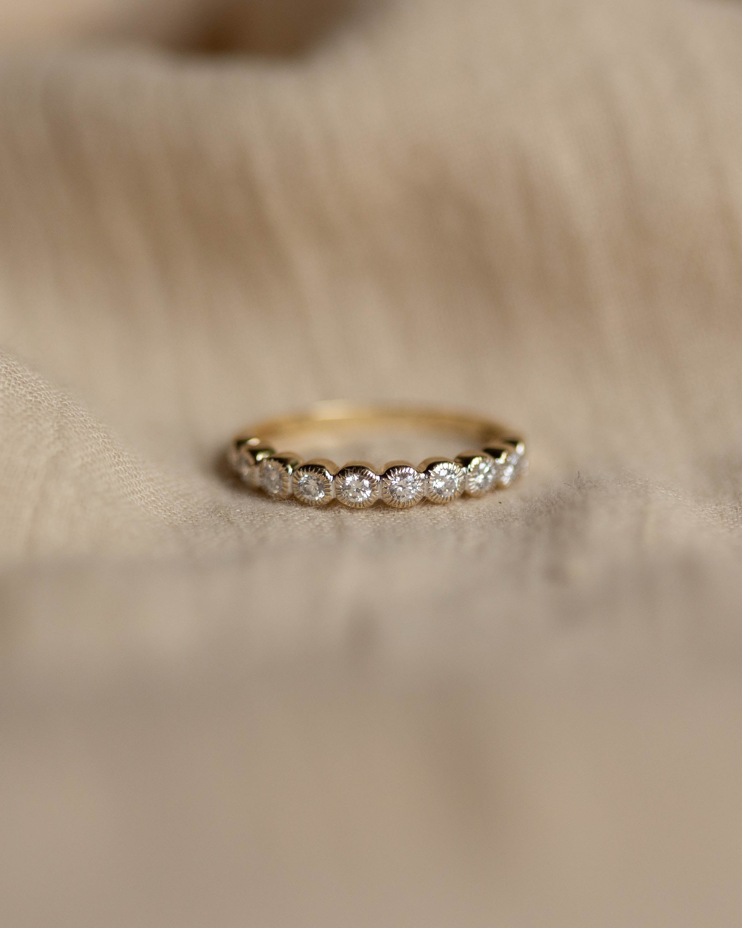 Vera Vintage 9ct Gold Diamond Half Eternity Ring