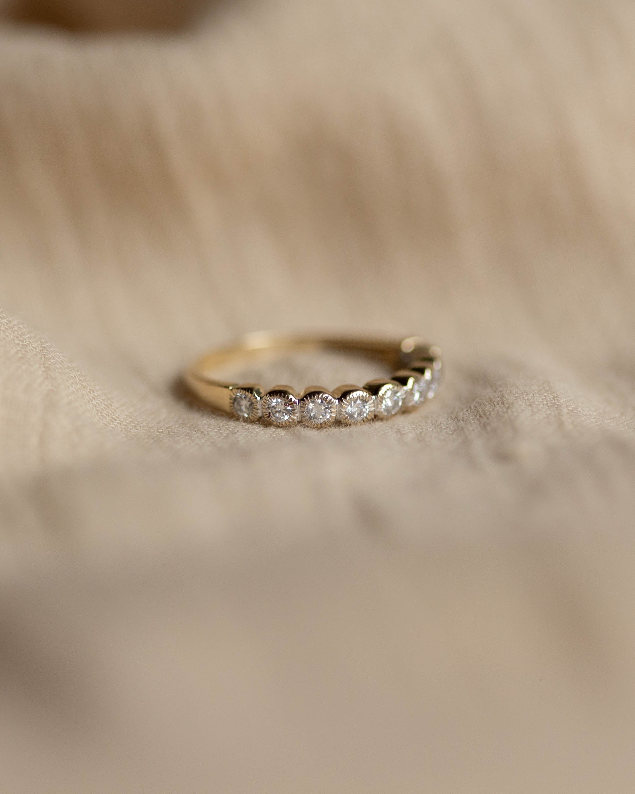 Vera Vintage 9ct Gold Diamond Half Eternity Ring