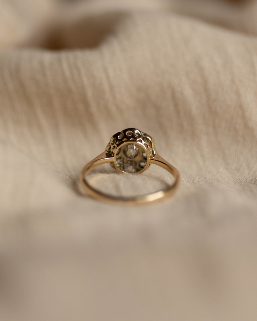 Anouk Antique 18ct Gold Diamond Daisy Cluster Ring