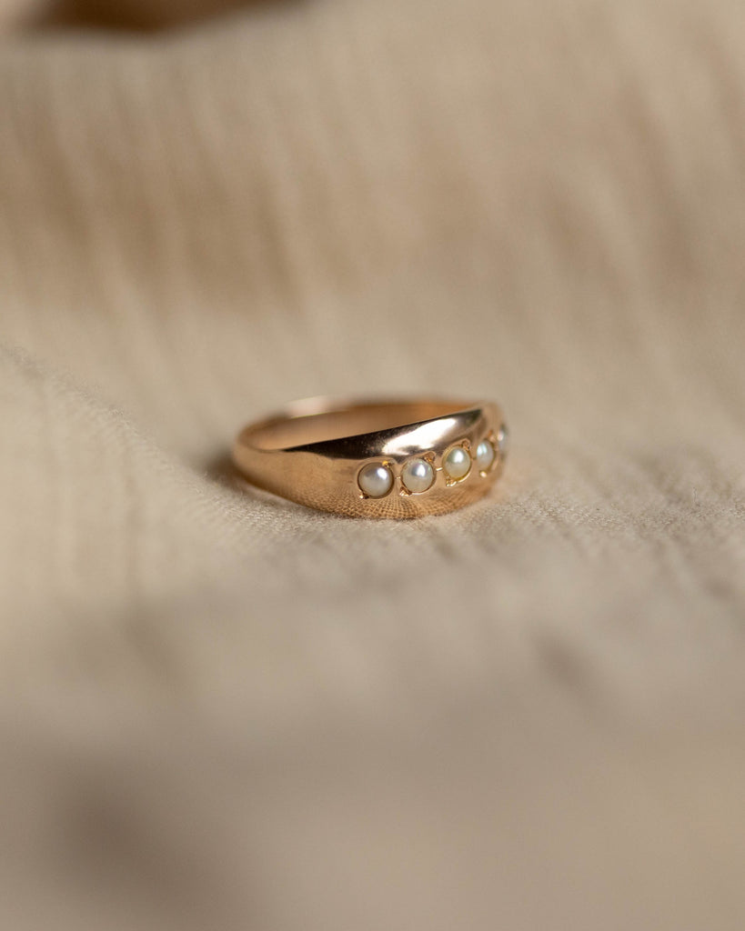 Thomasin Antique 15ct Gold Pearl Five Stone Ring