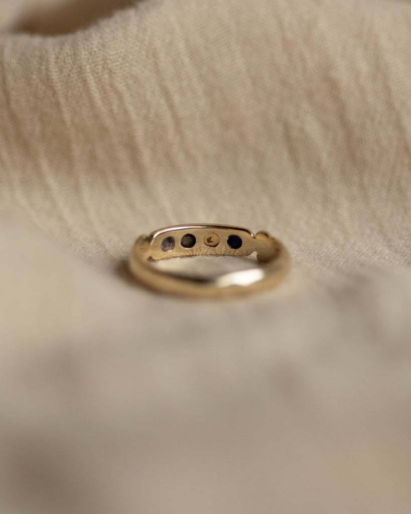 Mirah Vintage 9ct Gold Lapis, Opal, Garnet & Turquoise Four Stone Ring