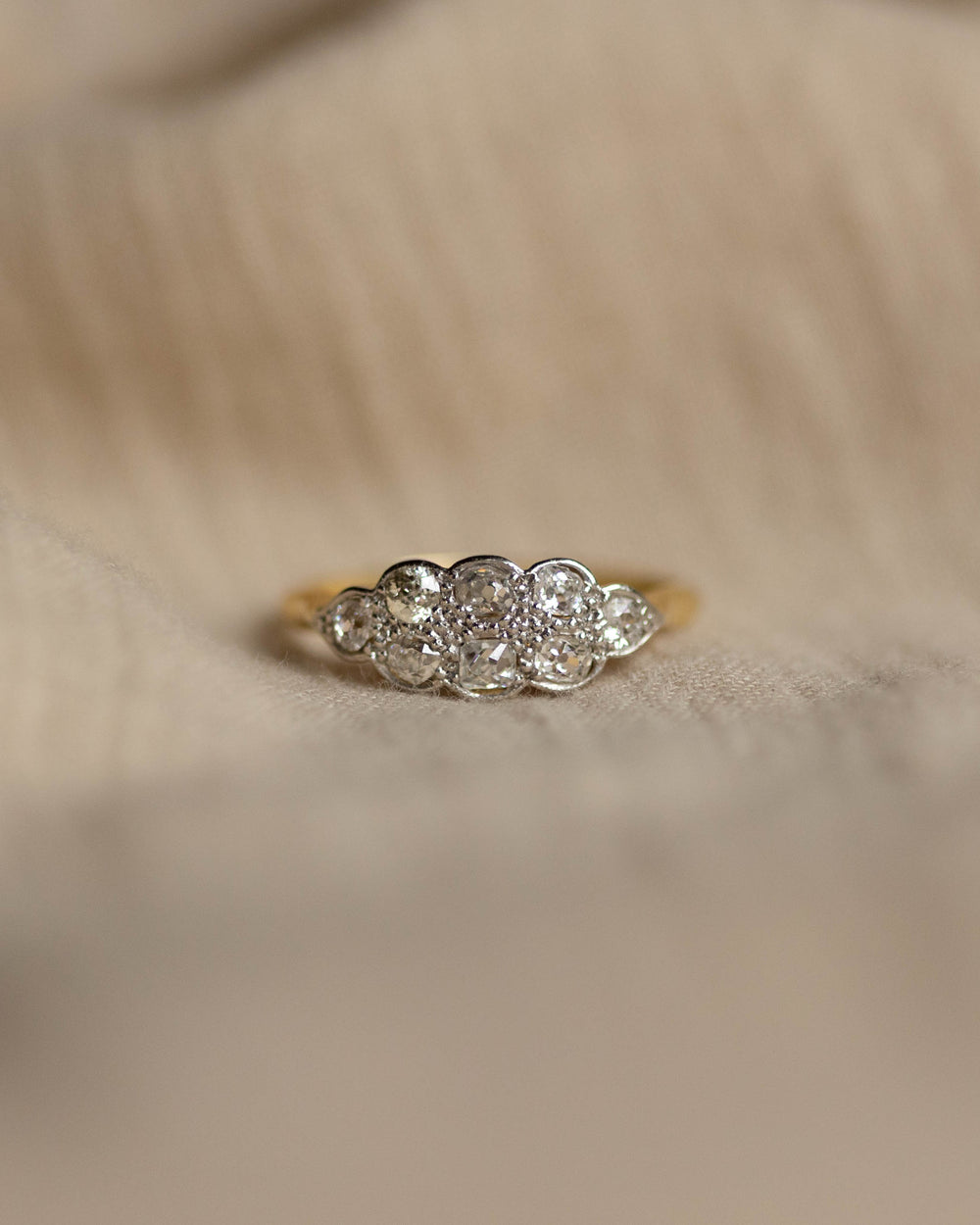 Charlotte Antique Art Deco 18ct Gold Cloud Cluster Ring