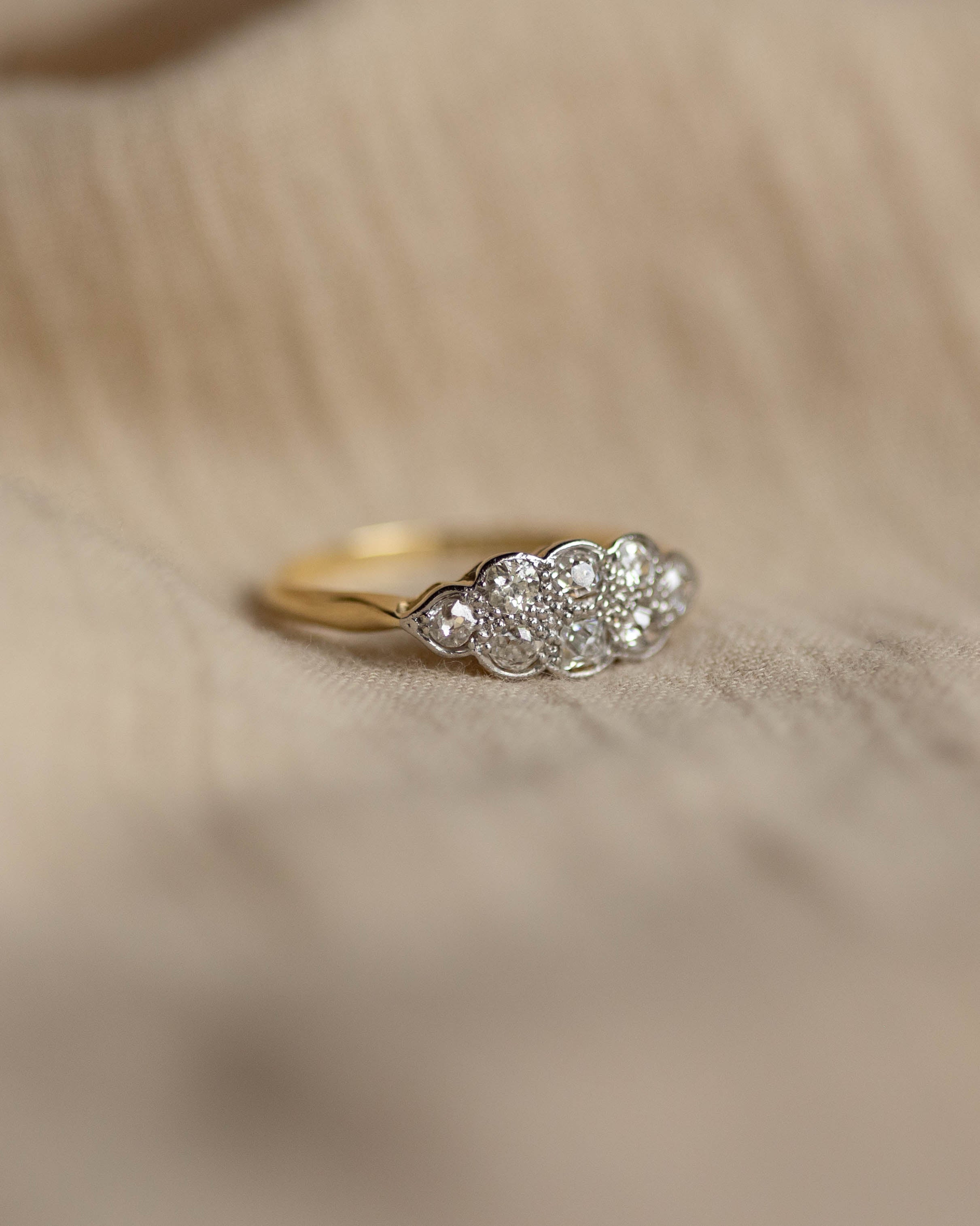 Charlotte Antique Art Deco 18ct Gold Cloud Cluster Ring