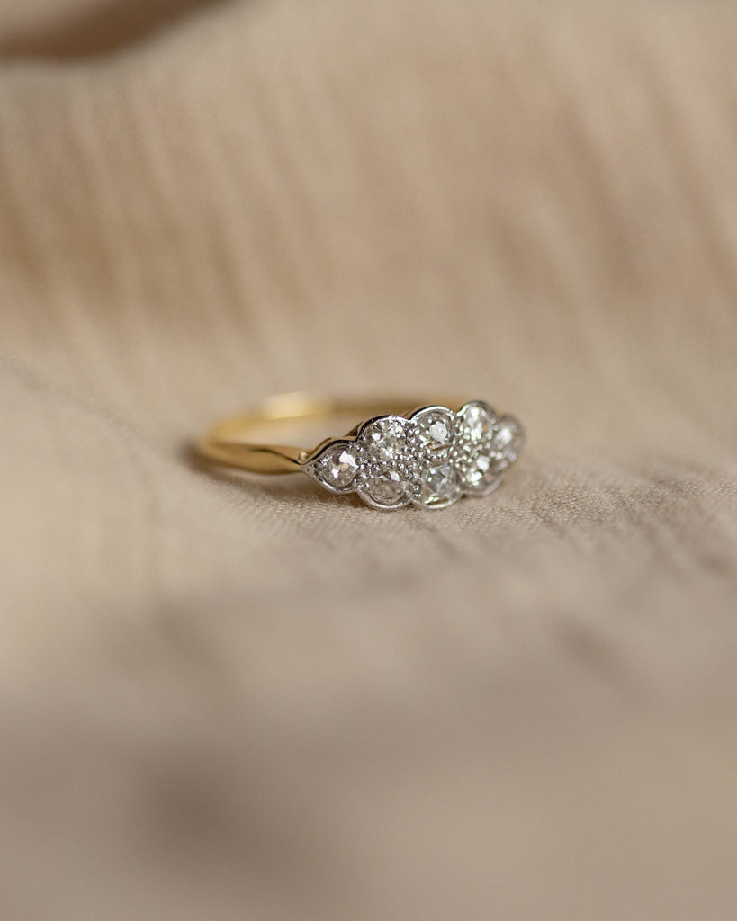 Charlotte Antique Art Deco 18ct Gold Cloud Cluster Ring