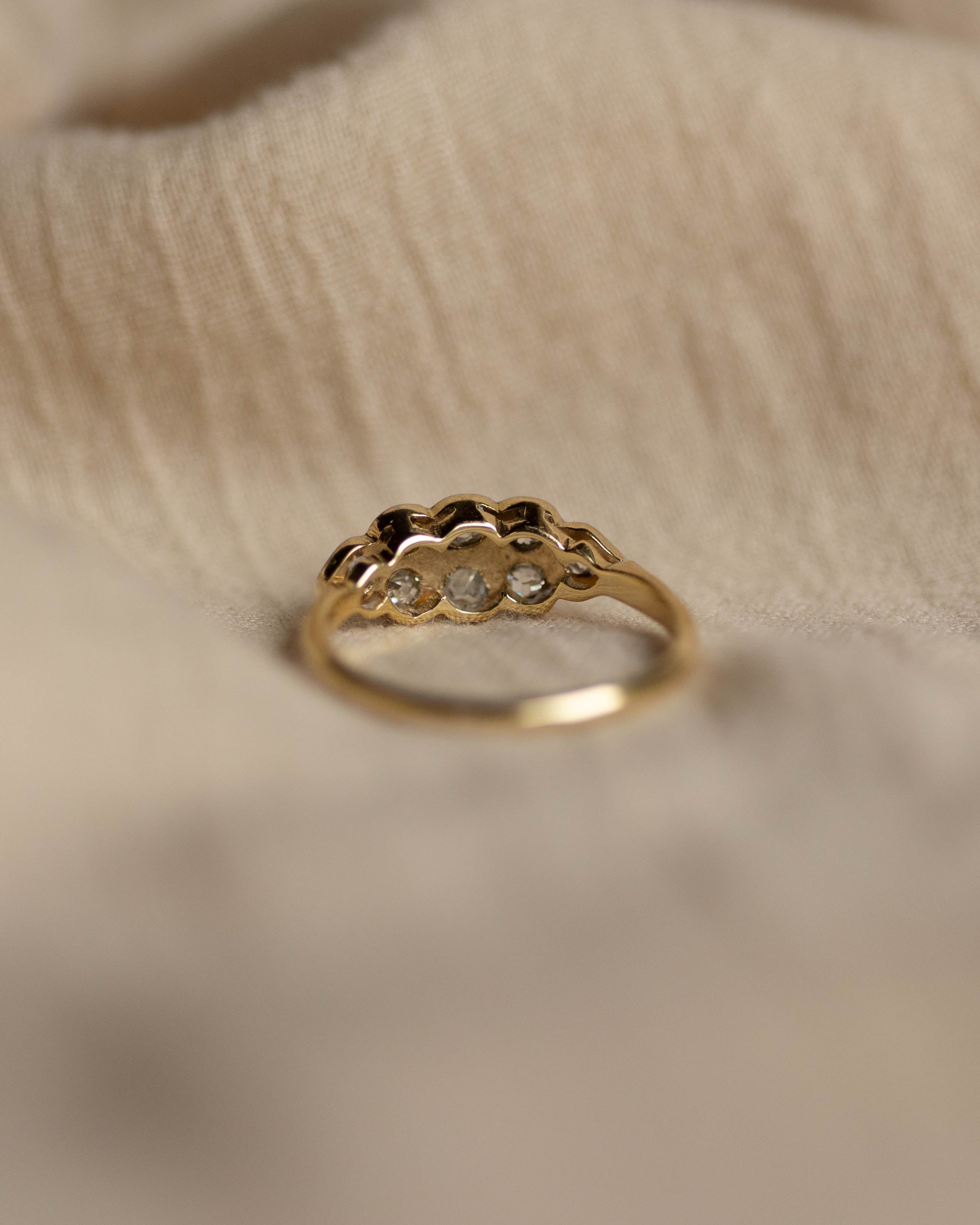 Charlotte Antique Art Deco 18ct Gold Cloud Cluster Ring