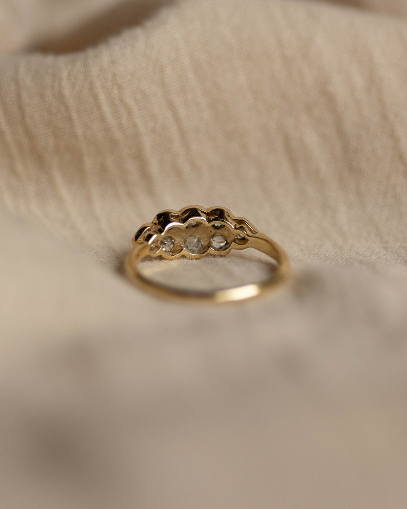 Charlotte Antique Art Deco 18ct Gold Cloud Cluster Ring