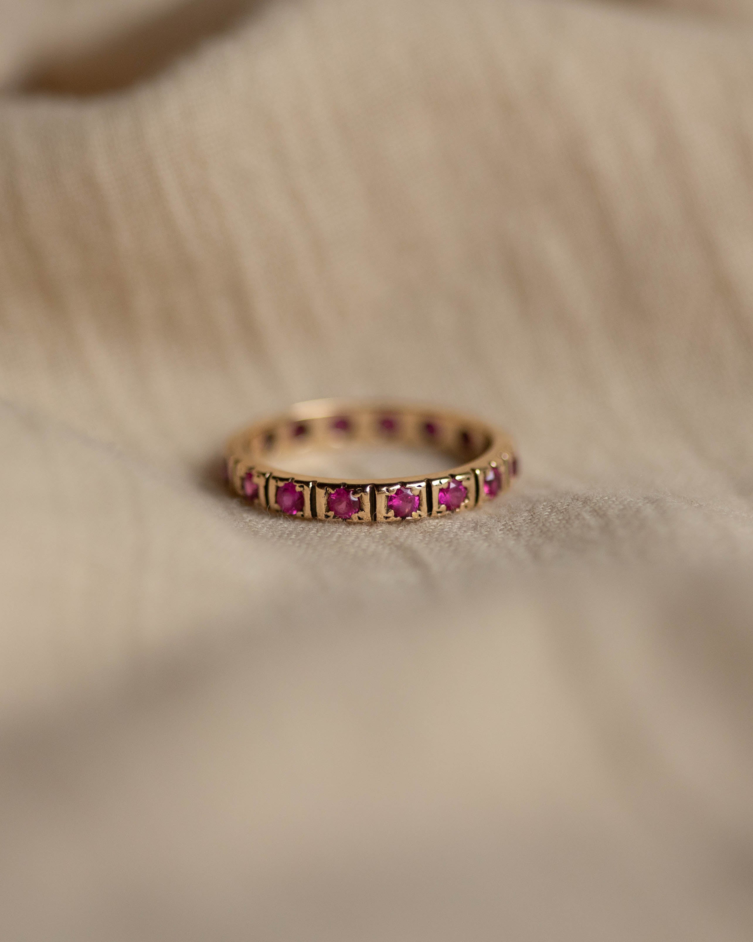 Renata Vintage 9ct Gold Ruby Full Eternity Ring