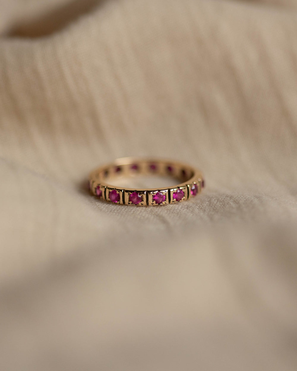 Renata Vintage 9ct Gold Ruby Full Eternity Ring