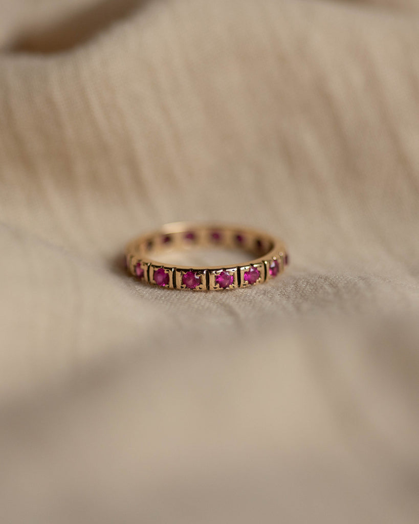 Renata Vintage 9ct Gold Ruby Full Eternity Ring