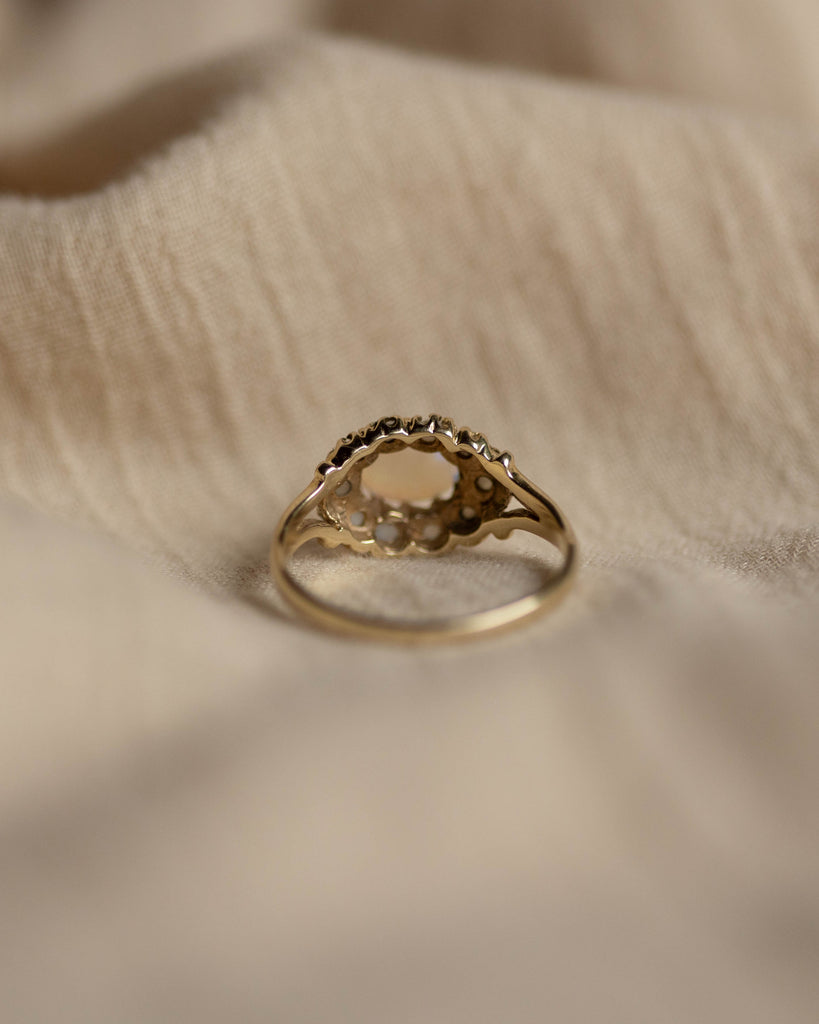 Edith 1970 Vintage 9ct Gold Opal & Pearl Cluster Ring