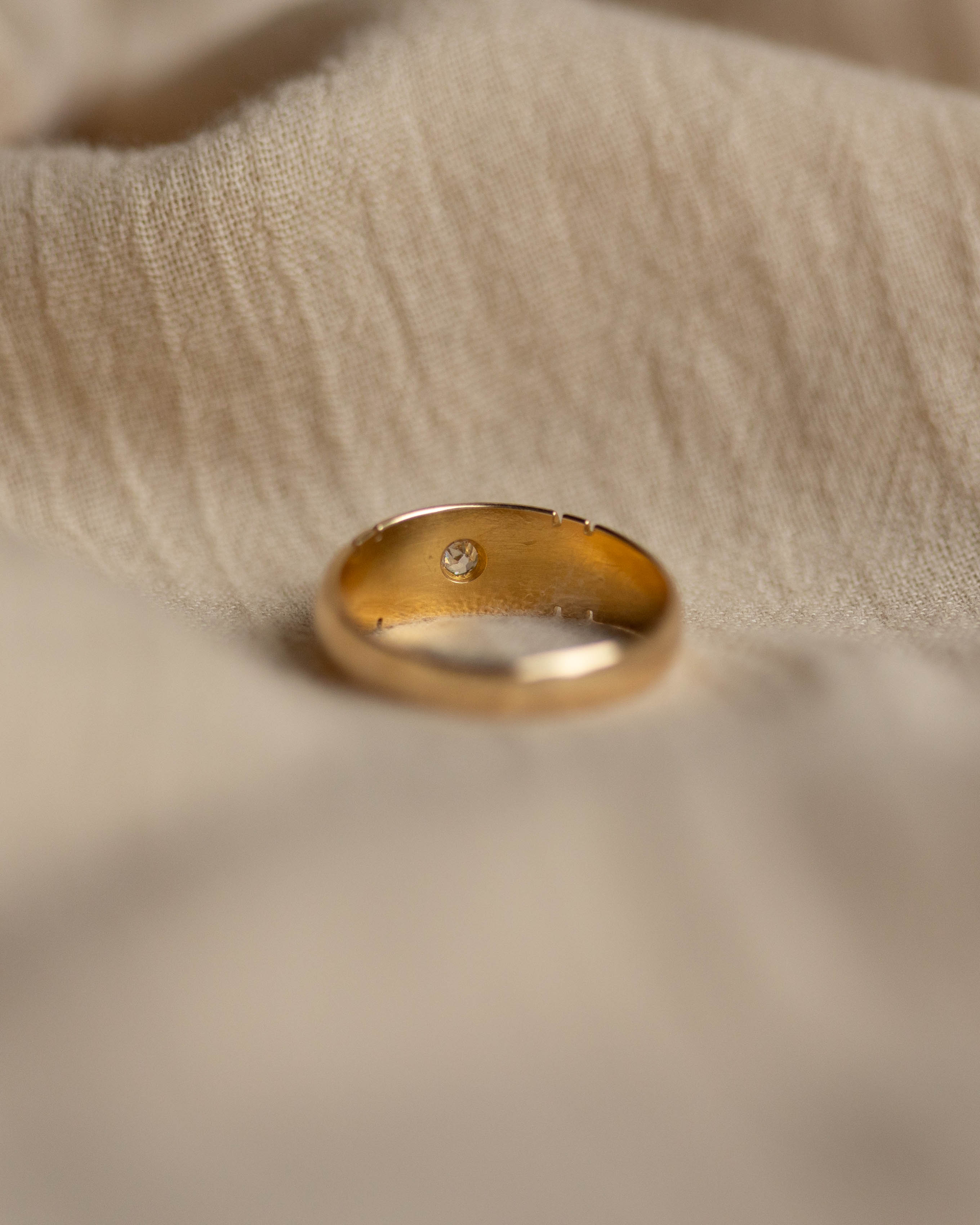 Florence 1892 Antique 18ct Gold Star Set Diamond Single Stone Ring