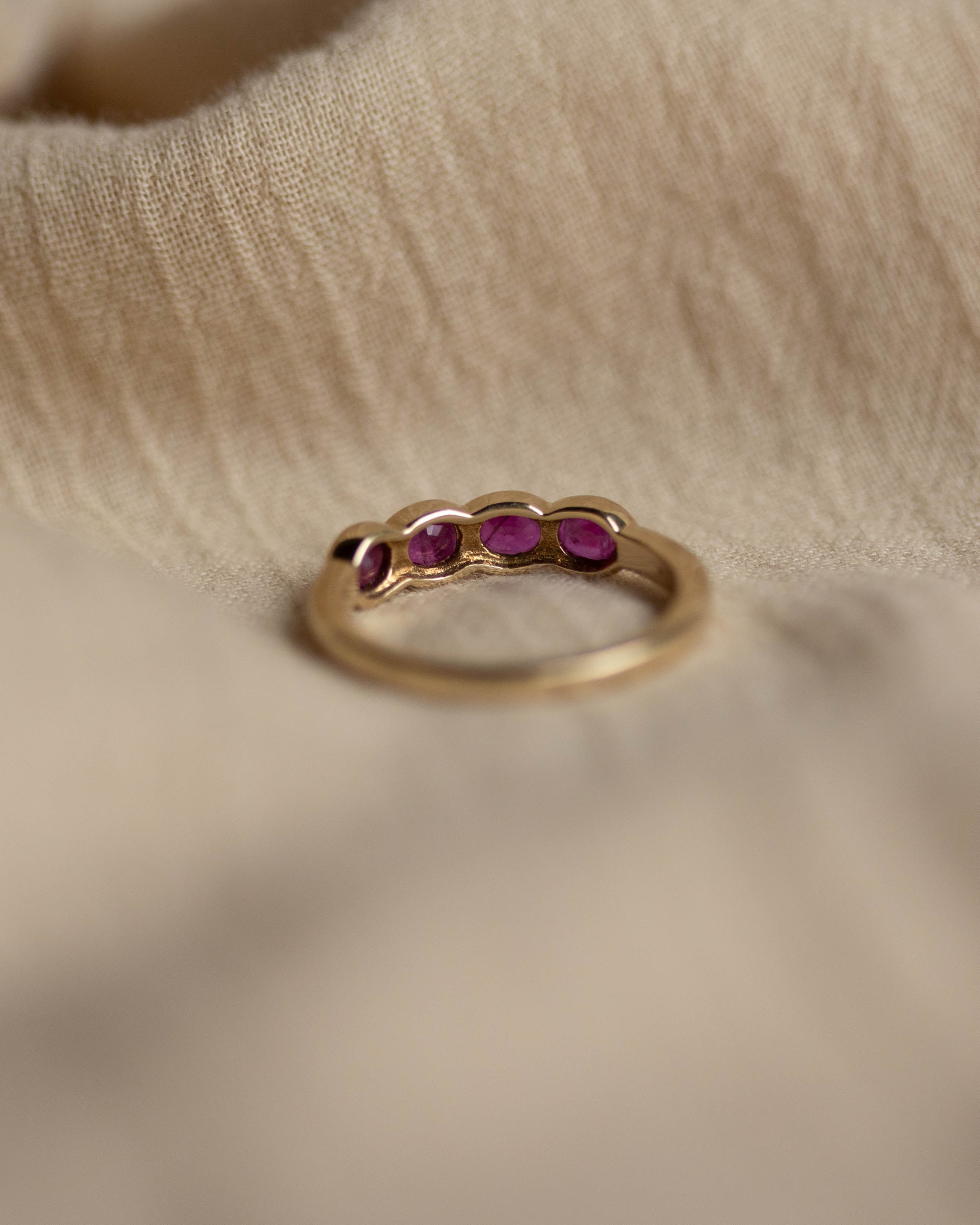 Molly Vintage 9ct Gold Ruby Four Stone Ring