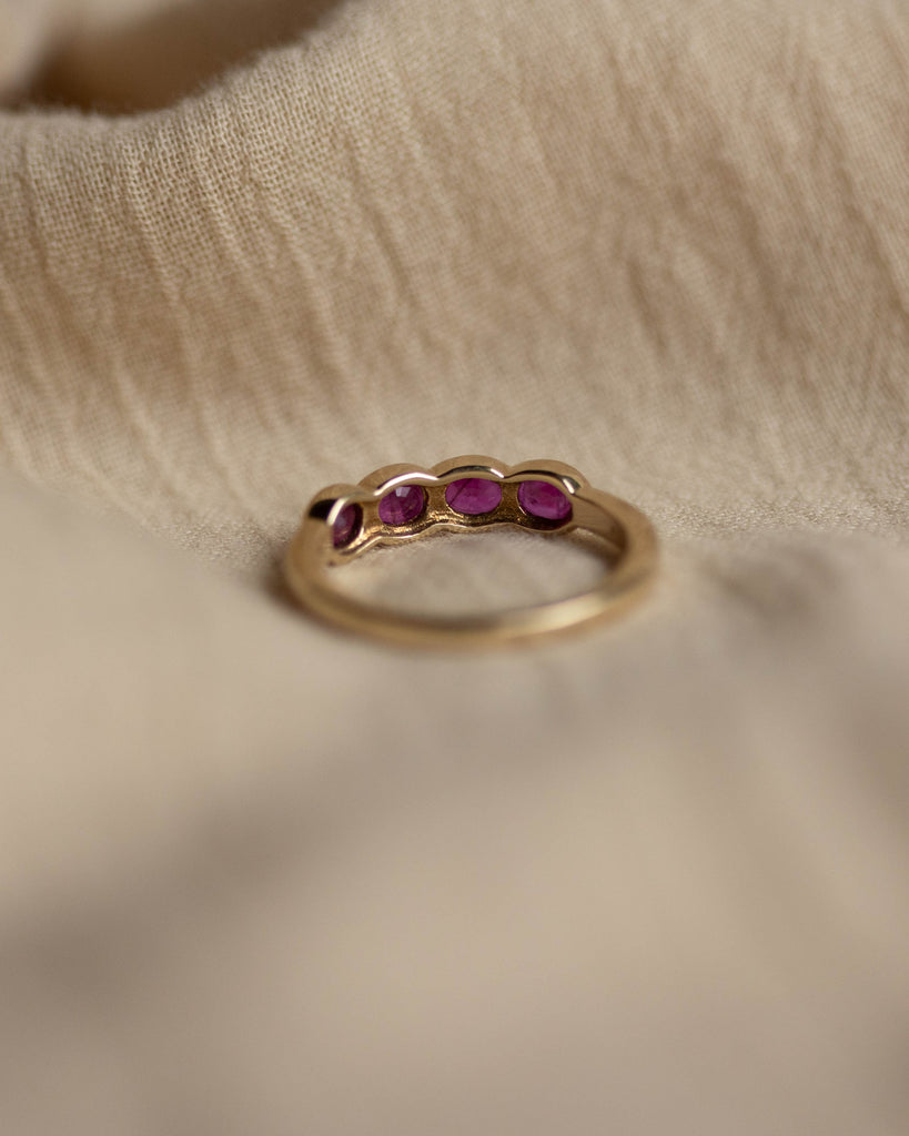 Molly Vintage 9ct Gold Ruby Four Stone Ring