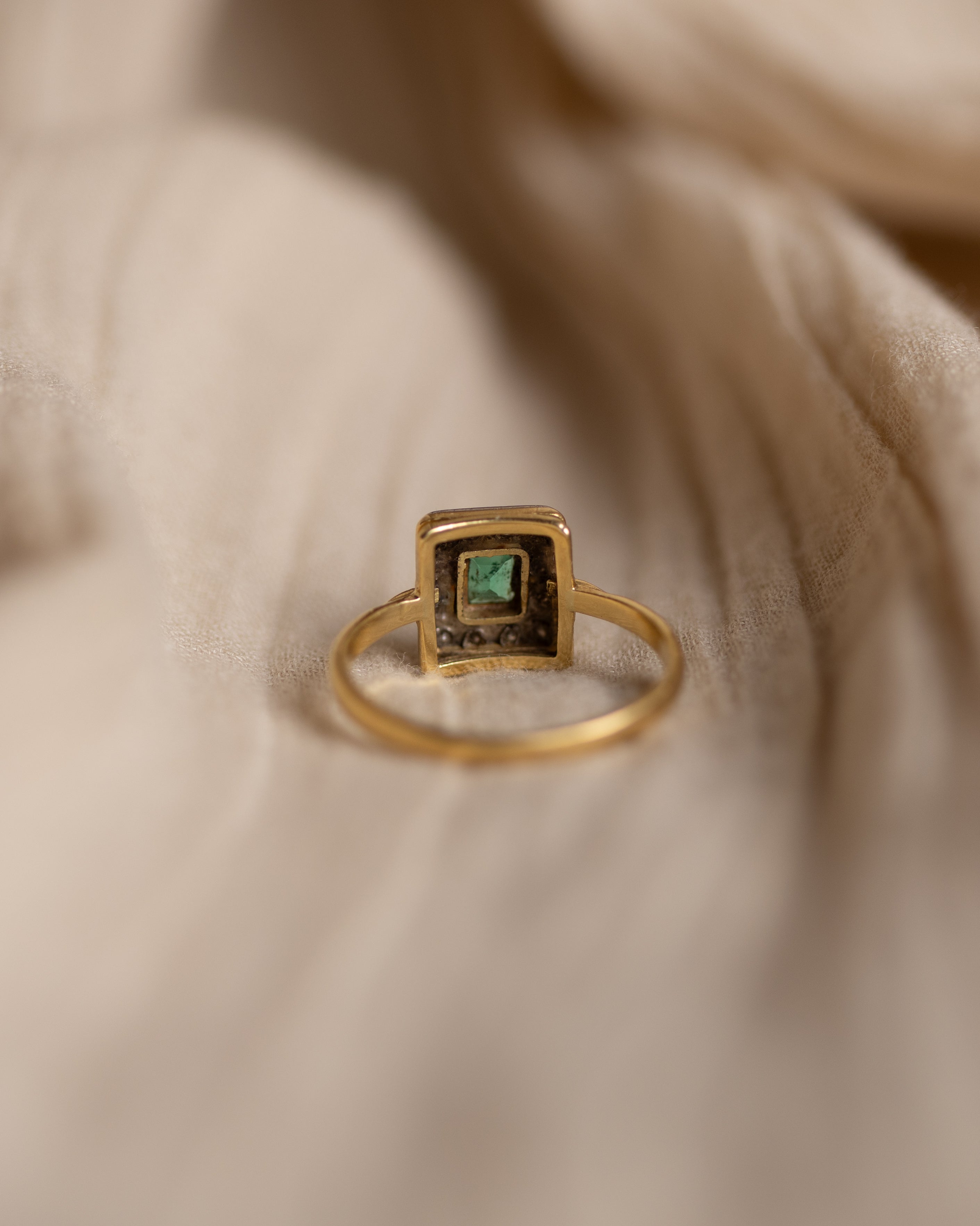 Noemi 1994 Vintage 18ct Gold Emerald & Diamond Cluster Ring