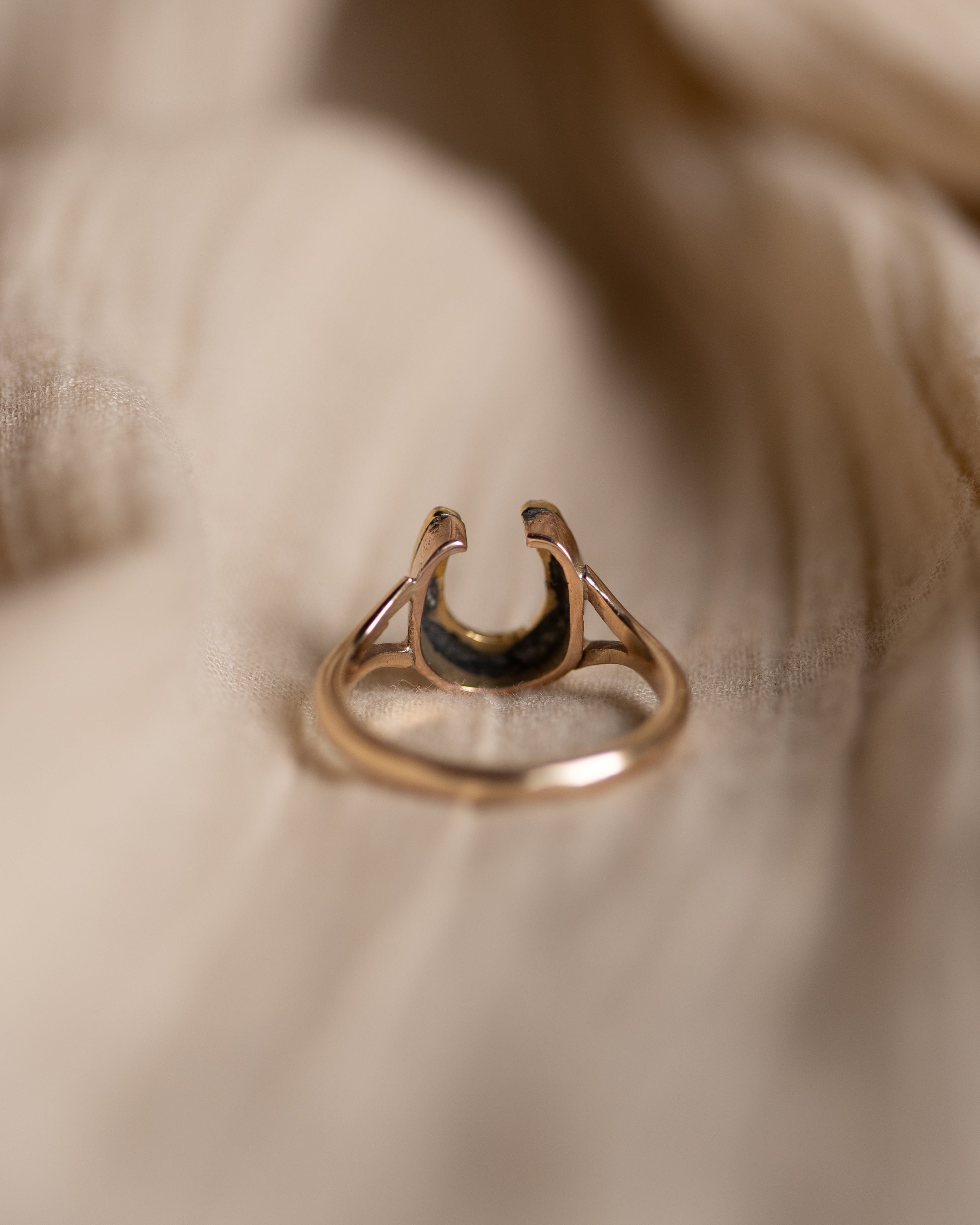 Margot Antique Victorian 9ct Gold Pearl Horseshoe Ring