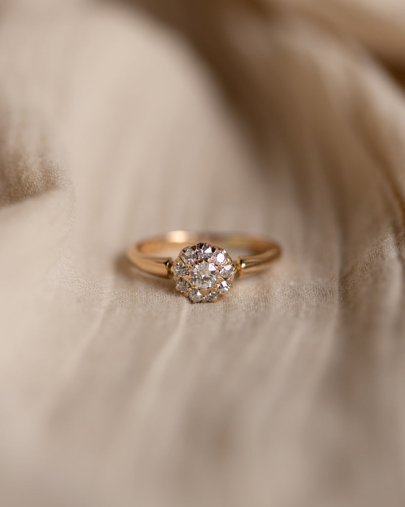 Cosette Antique Victorian 15ct Gold Diamond Cluster Ring