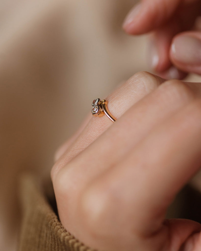 Grace Antique 18ct Gold Diamond Toi Et Moi Ring