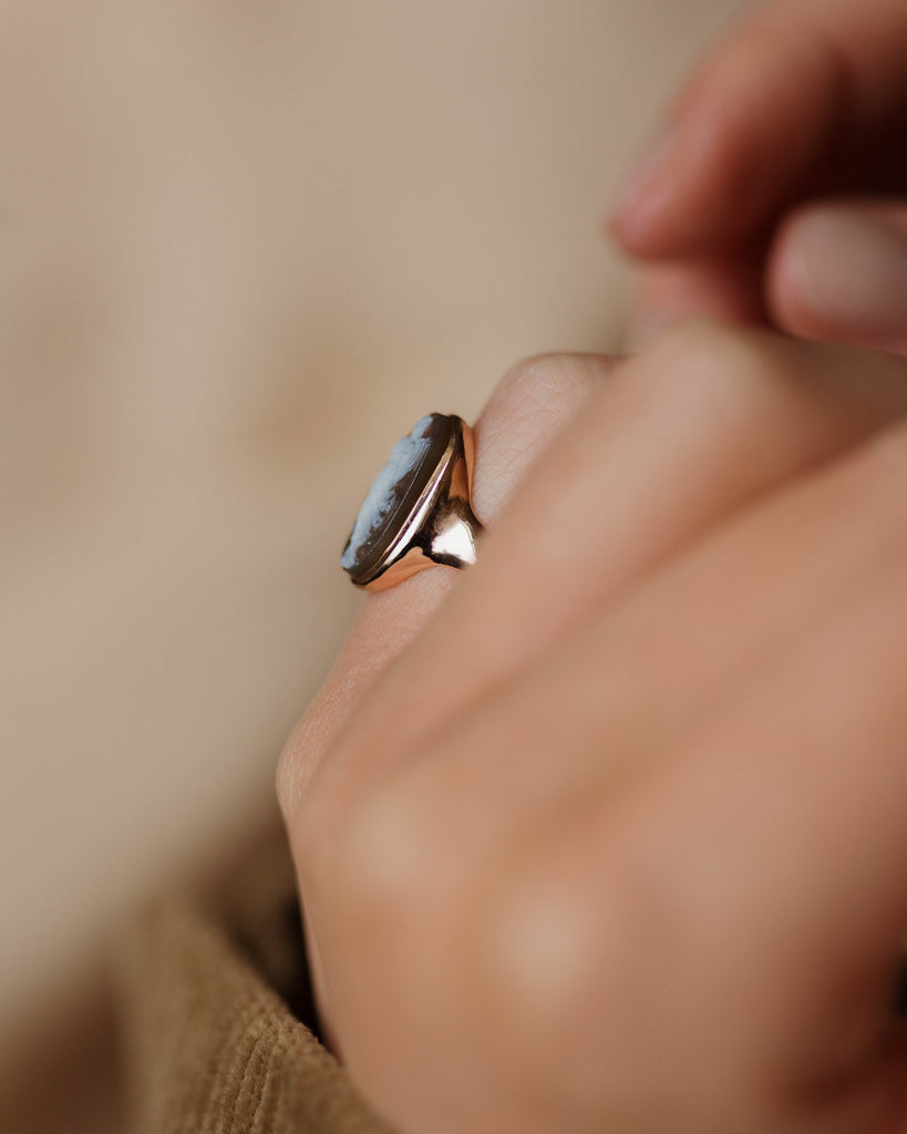 Athena 1911 Antique 9ct Gold Sardonyx Cameo Ring