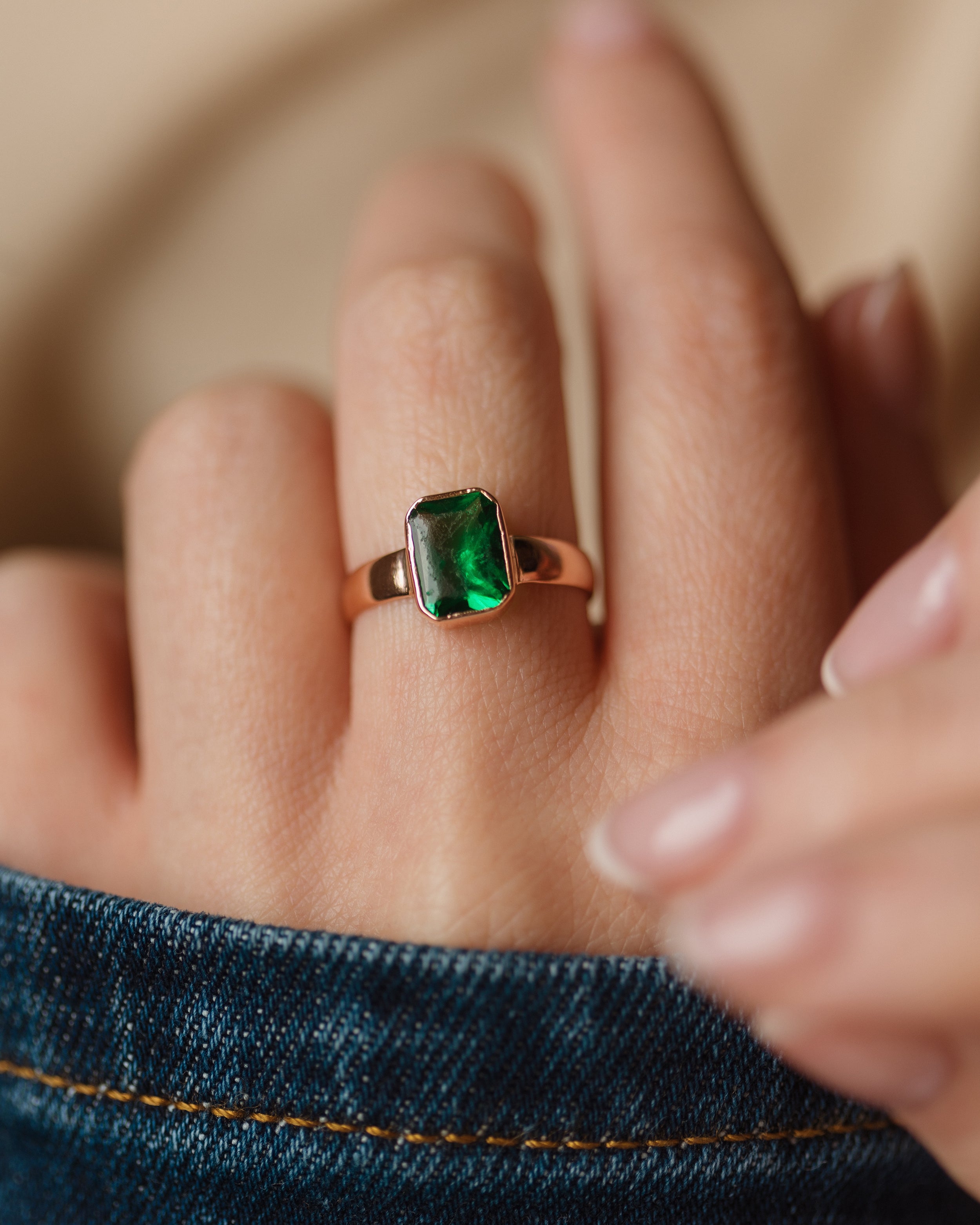 Image of Seraphie 1905 Antique 9ct Gold Paste Single Stone Ring