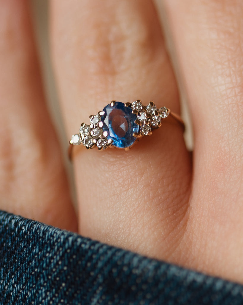 Rosita 1989 Vintage 9ct Gold Sapphire & Diamond Ring