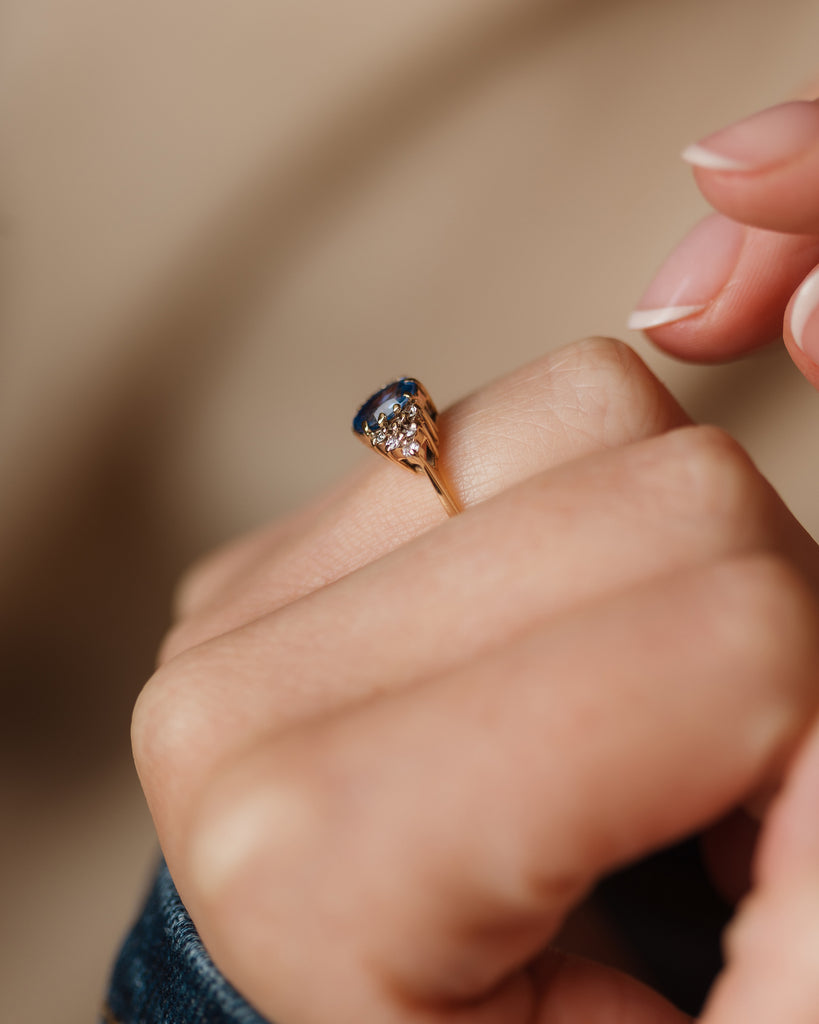 Rosita 1989 Vintage 9ct Gold Sapphire & Diamond Ring