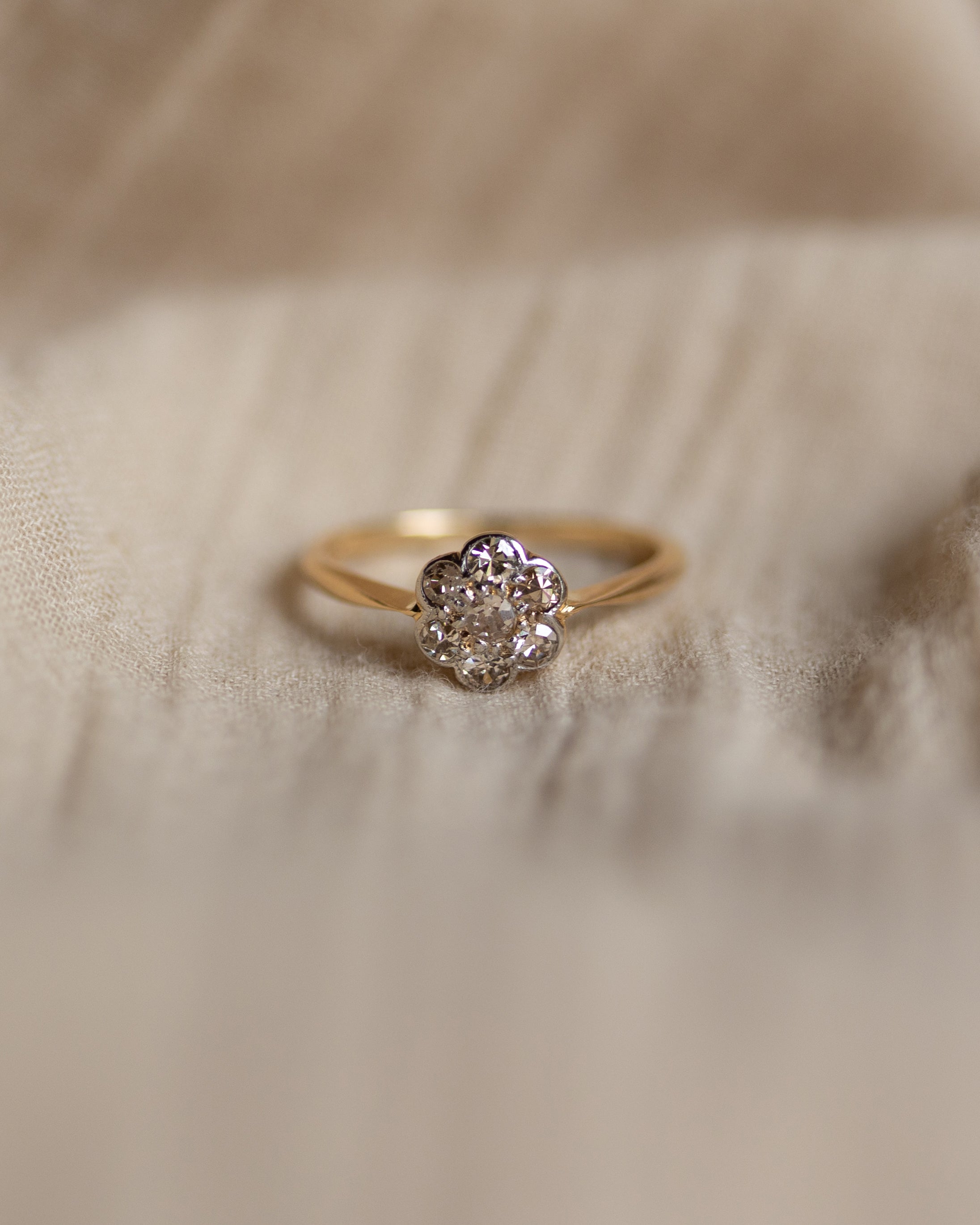 Irena Vintage 18ct Gold Diamond Daisy Cluster Ring