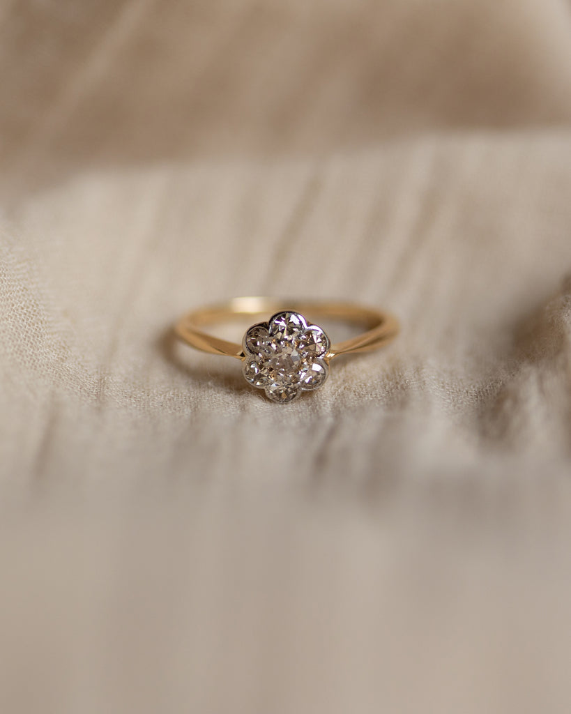 Irena Vintage 18ct Gold Diamond Daisy Cluster Ring