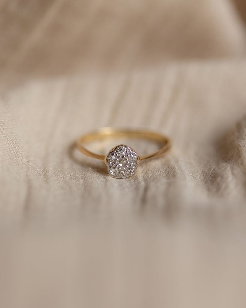 Valérie Vintage 18ct Gold Diamond Daisy Cluster Ring
