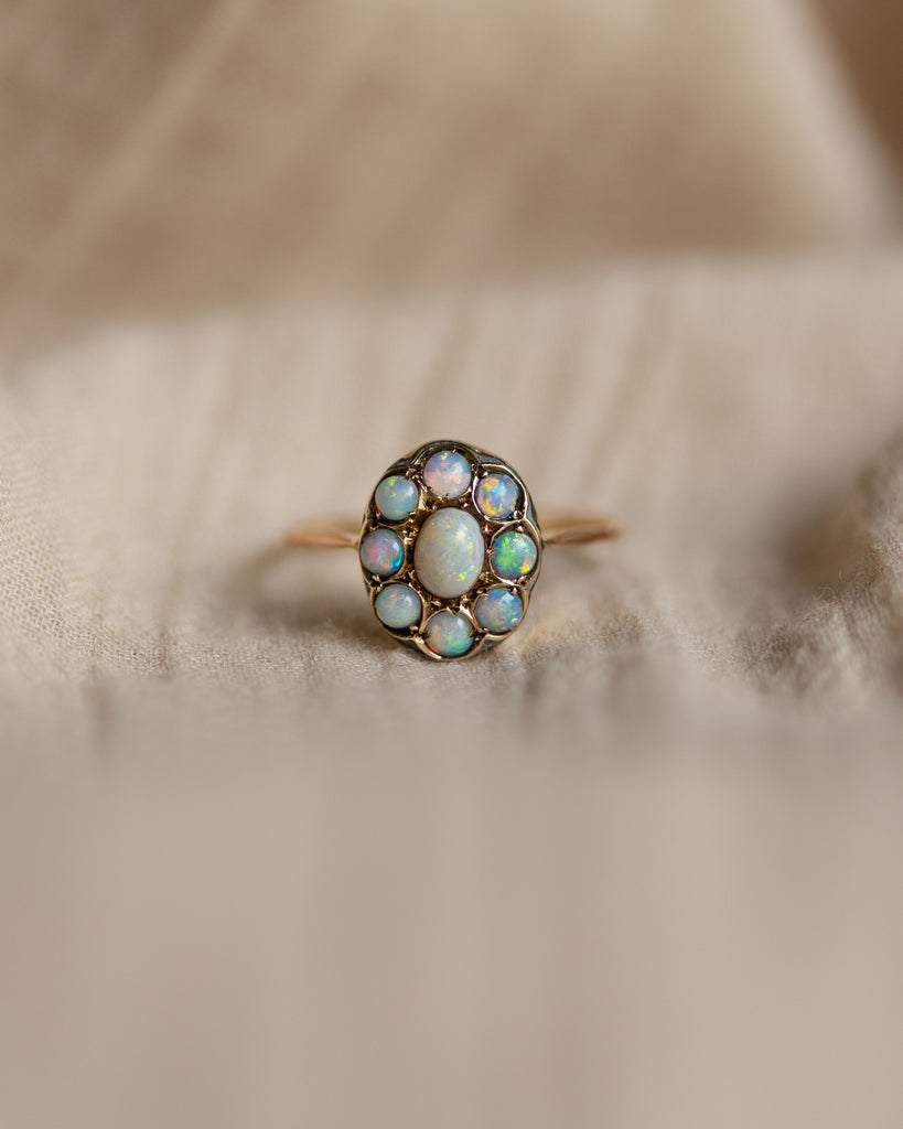 Odette Antique 9ct Gold Opal Cluster Ring