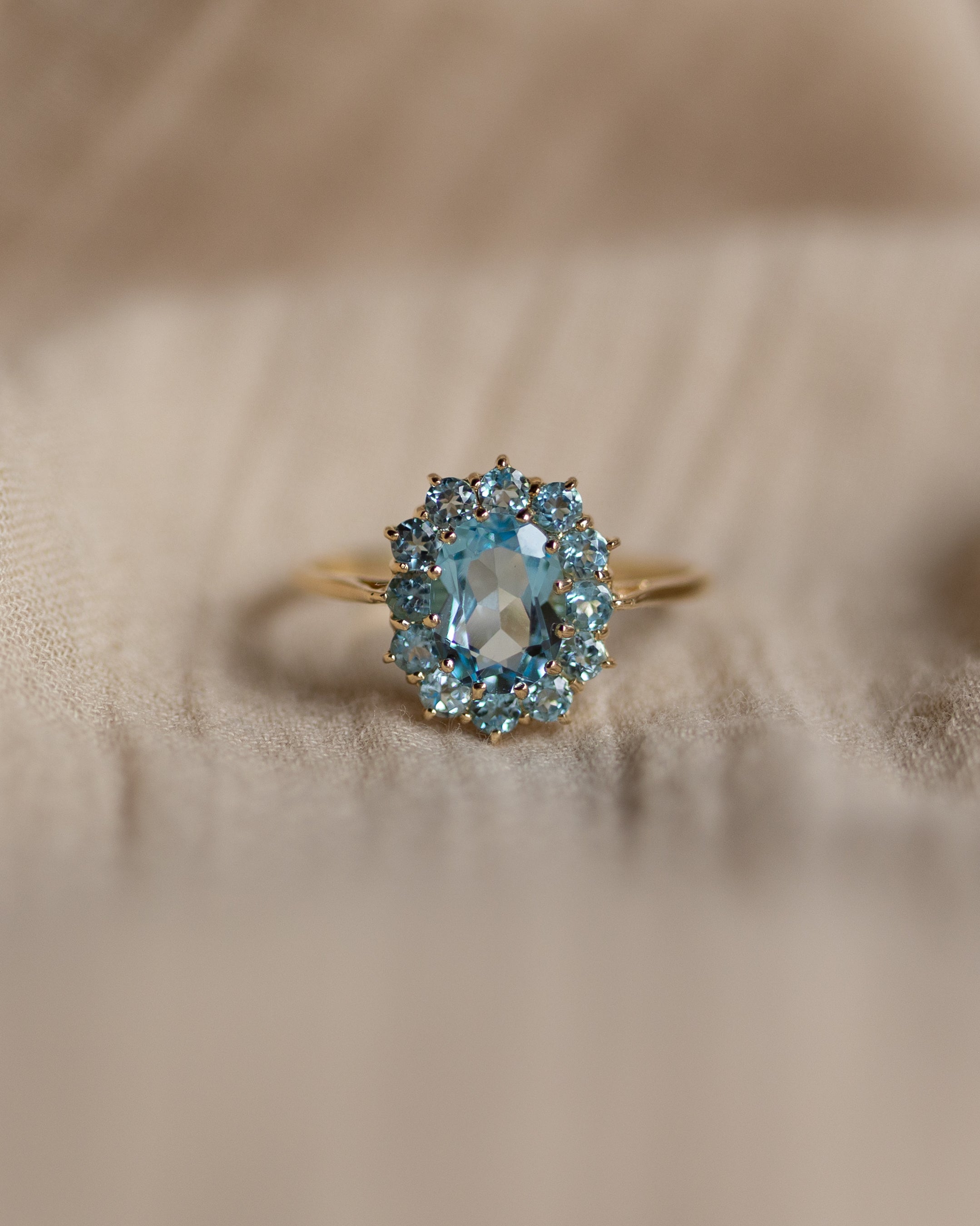 Elise Vintage 9ct Gold Topaz Cluster Ring