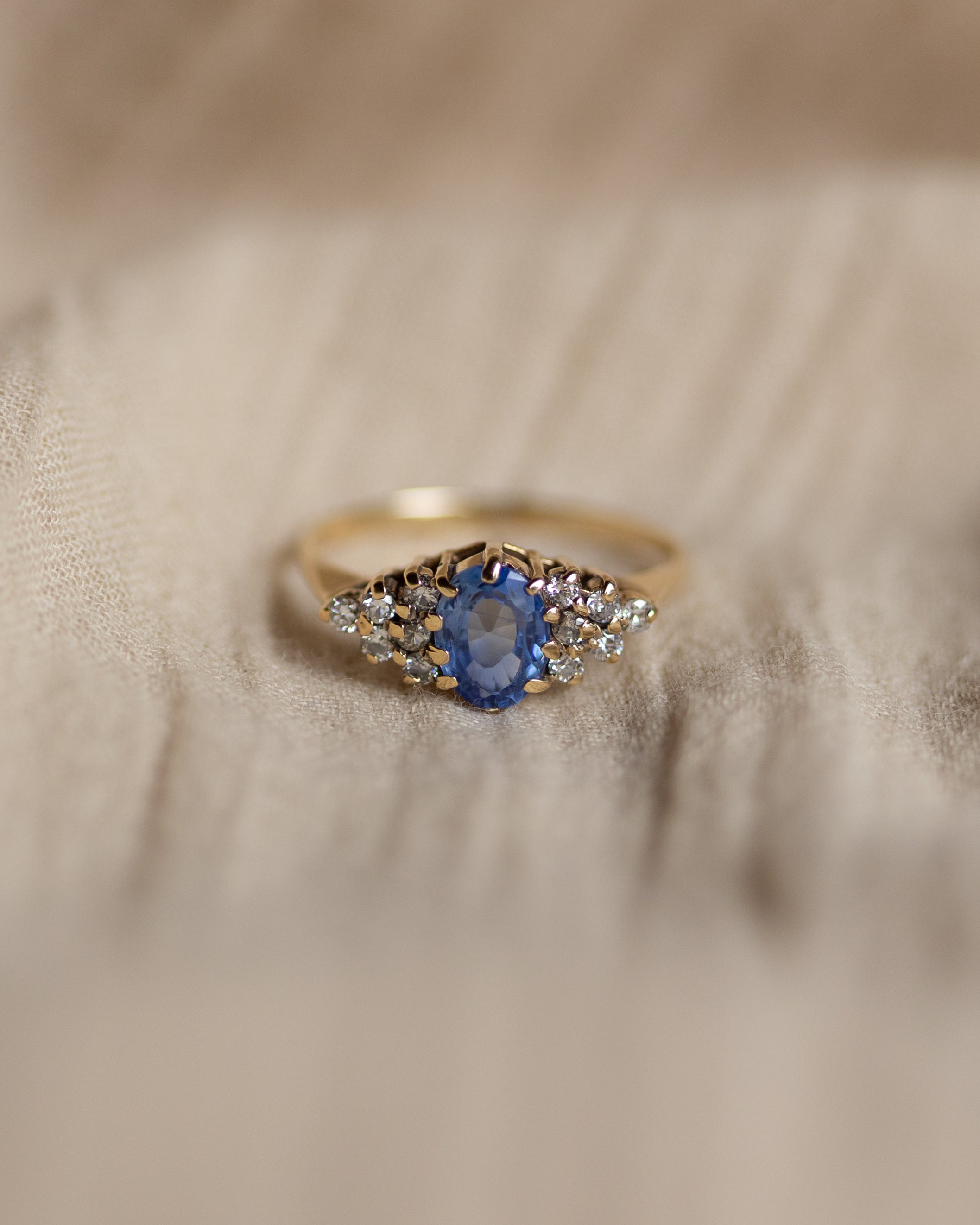 Rosita 1989 Vintage 9ct Gold Sapphire & Diamond Ring
