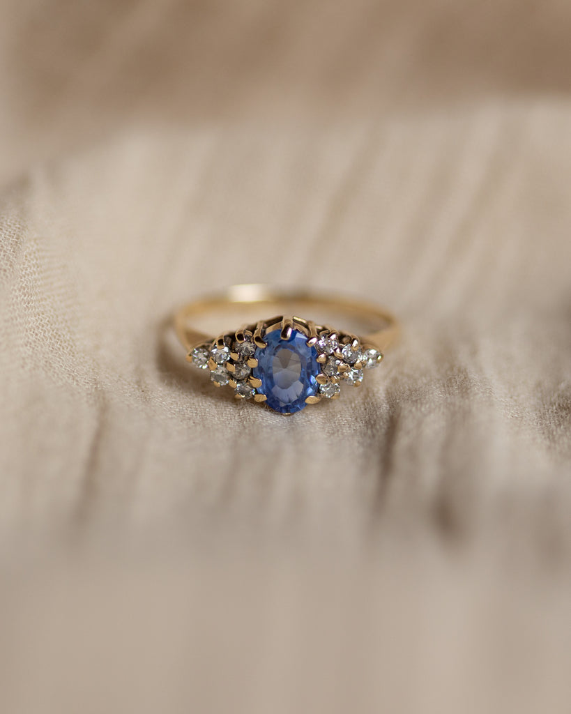 Rosita 1989 Vintage 9ct Gold Sapphire & Diamond Ring