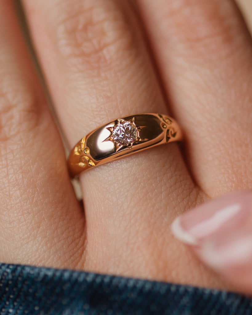 Alfreda 1897 Antique 18ct Gold Star Set Diamond Ring