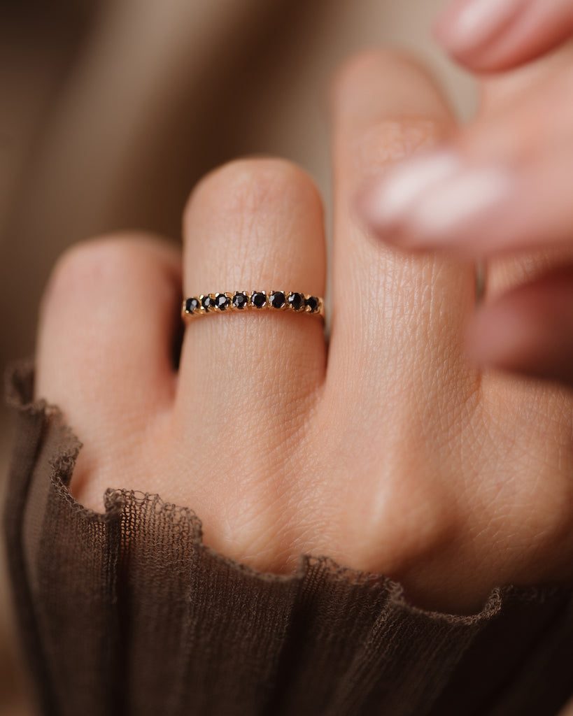 Basma Vintage 14ct Gold Sapphire Half Eternity Ring