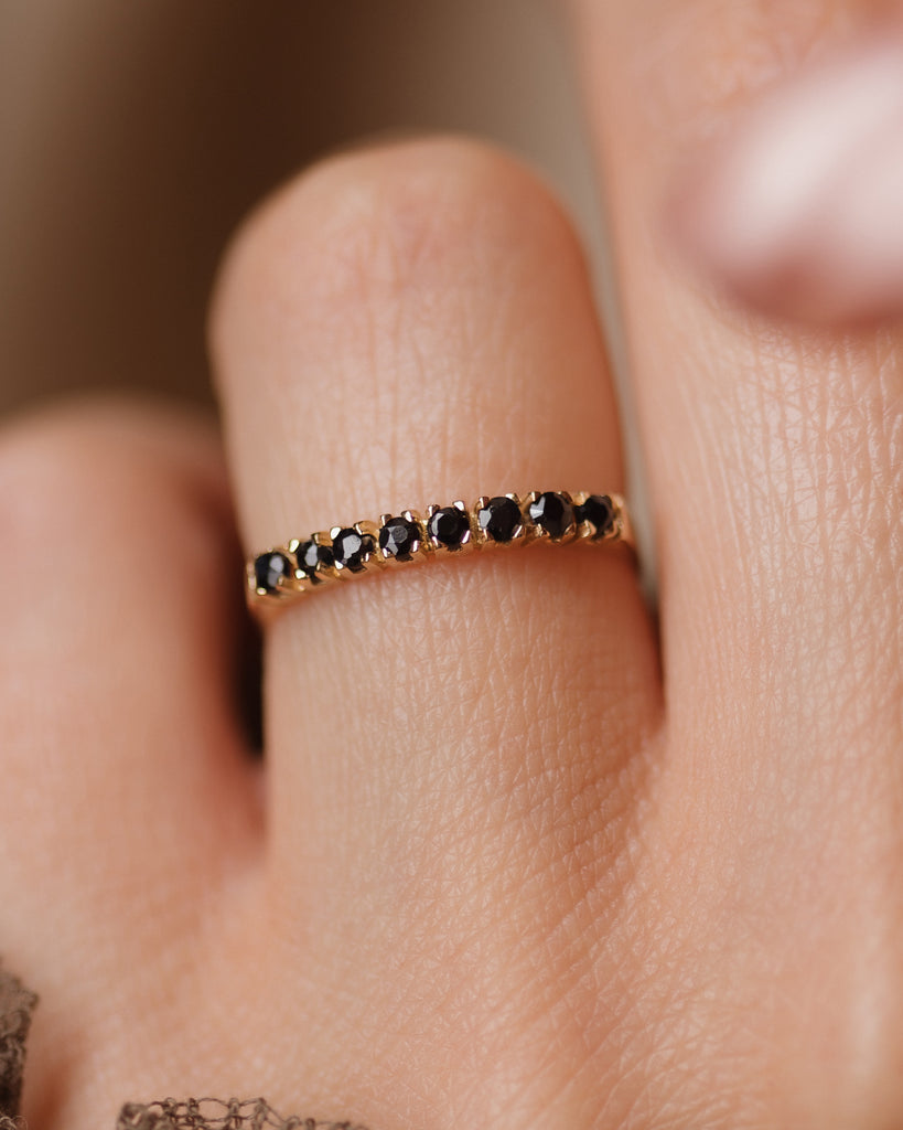 Basma Vintage 14ct Gold Sapphire Half Eternity Ring