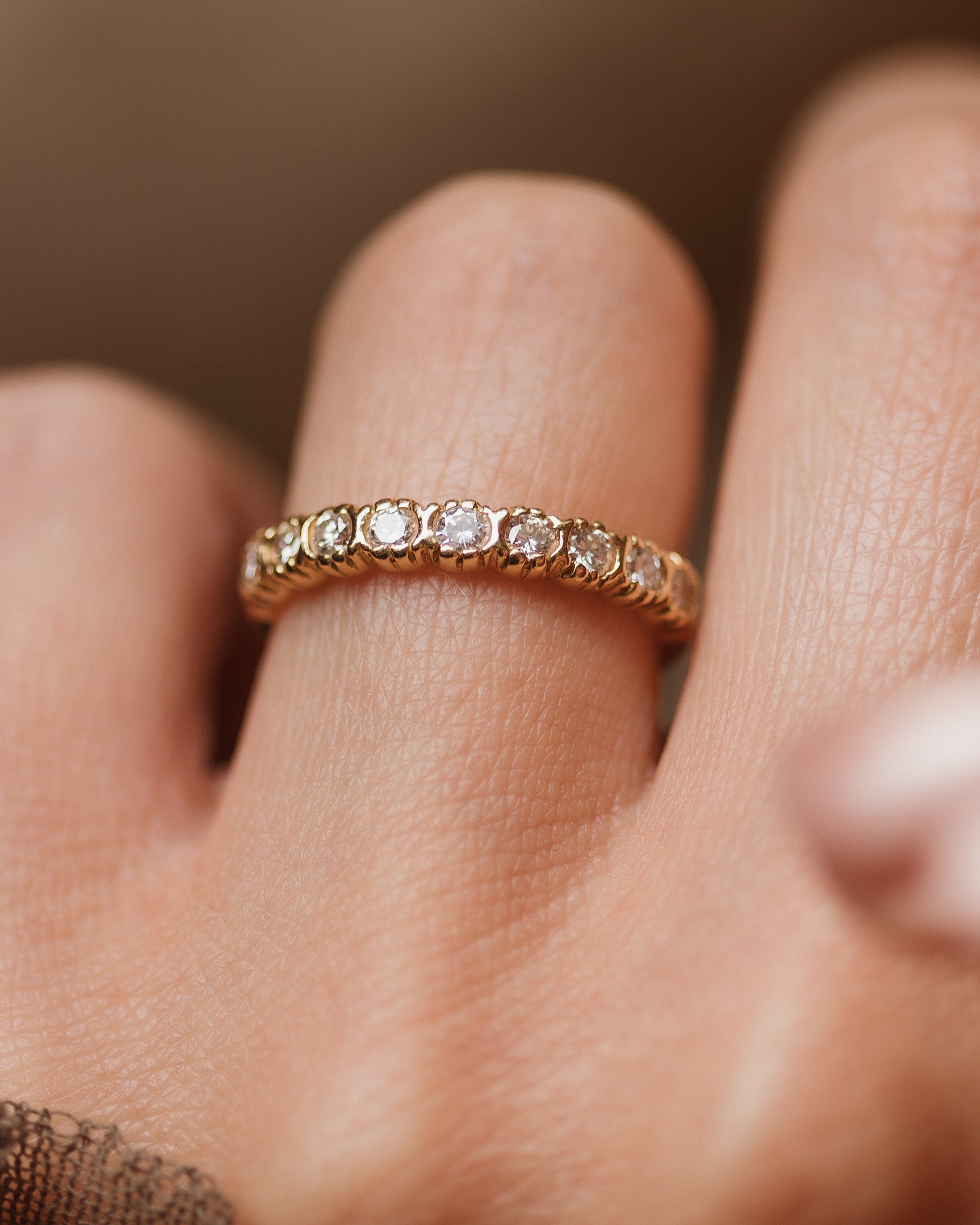 Maude 1985 Vintage 9ct Gold Diamond Half Eternity Ring