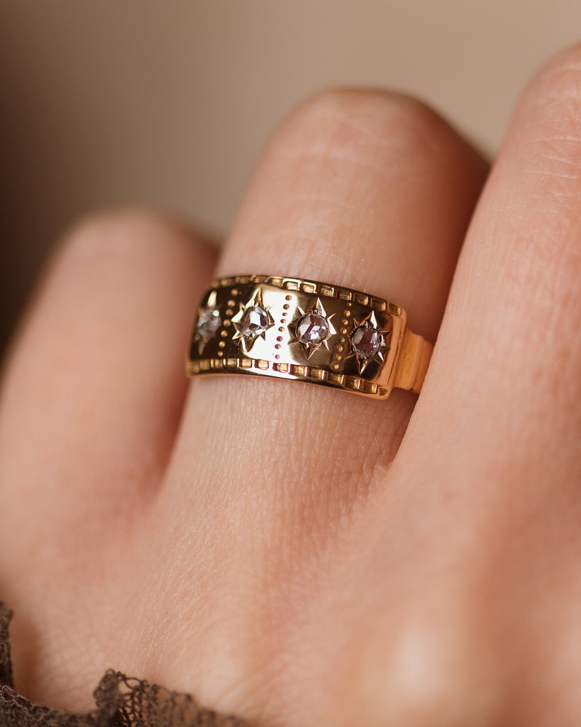 Calista 1884 Antique 18ct Gold Diamond Four Stone Ring