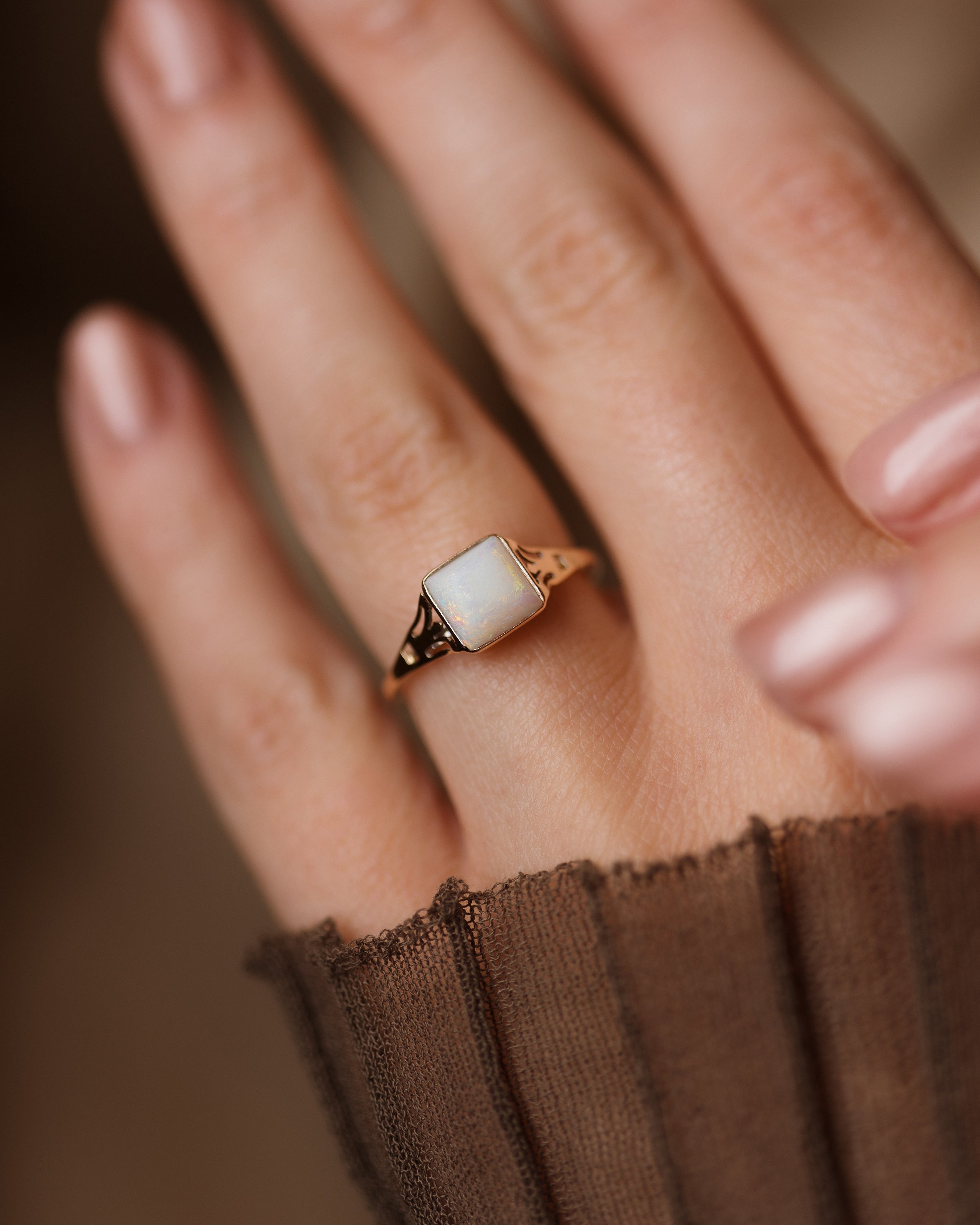 Image of Janet Antique Art Deco 9ct Gold Opal Single Stone Ring