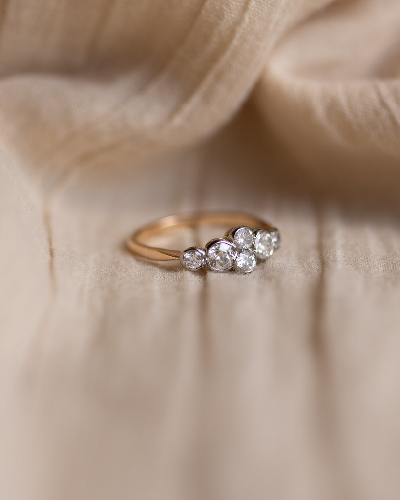 Verity Vintage 18ct Gold Diamond Six Stone Ring
