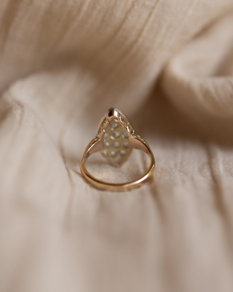 Artemisia Antique 18ct Gold Diamond Marquise Cluster Ring