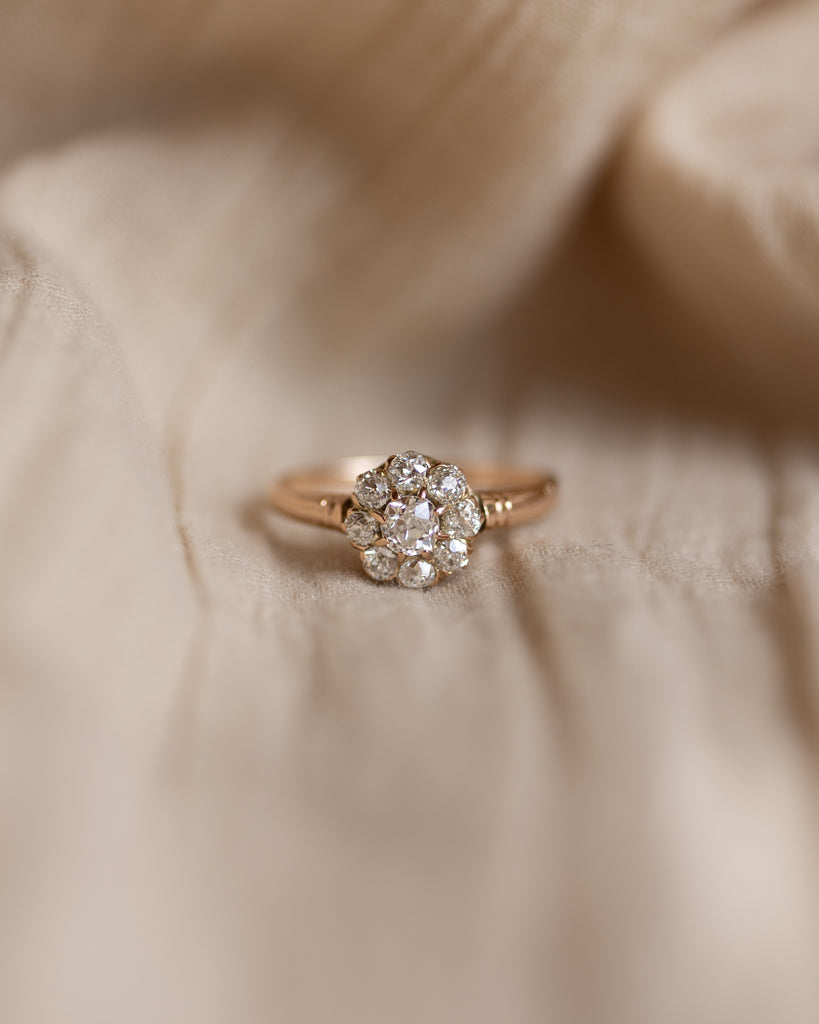 Roseline Antique 15ct Gold Diamond Cluster Ring