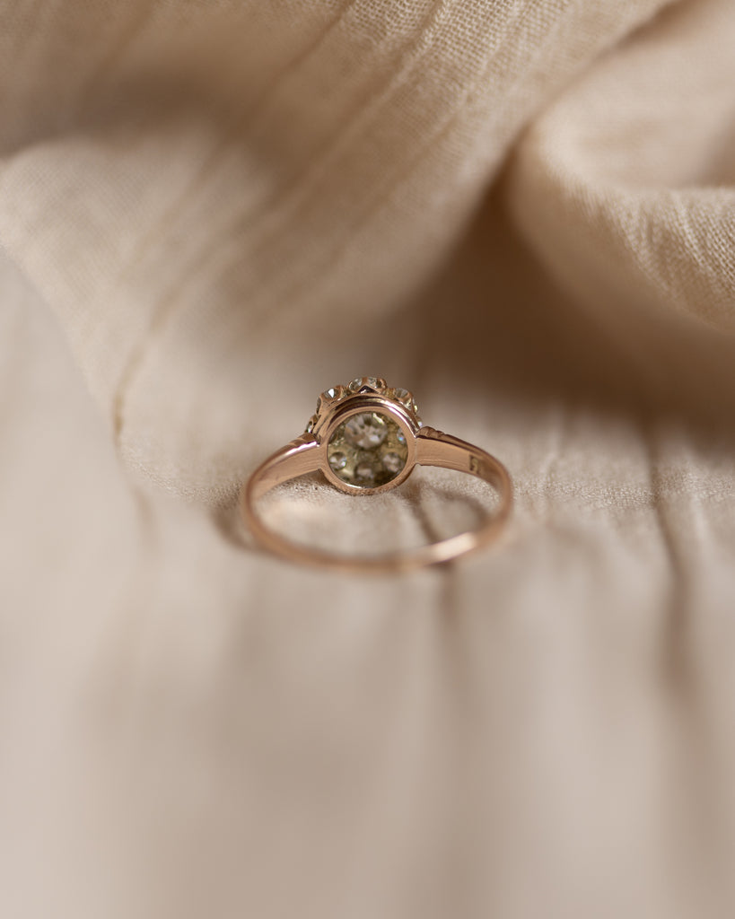 Roseline Antique 15ct Gold Diamond Cluster Ring