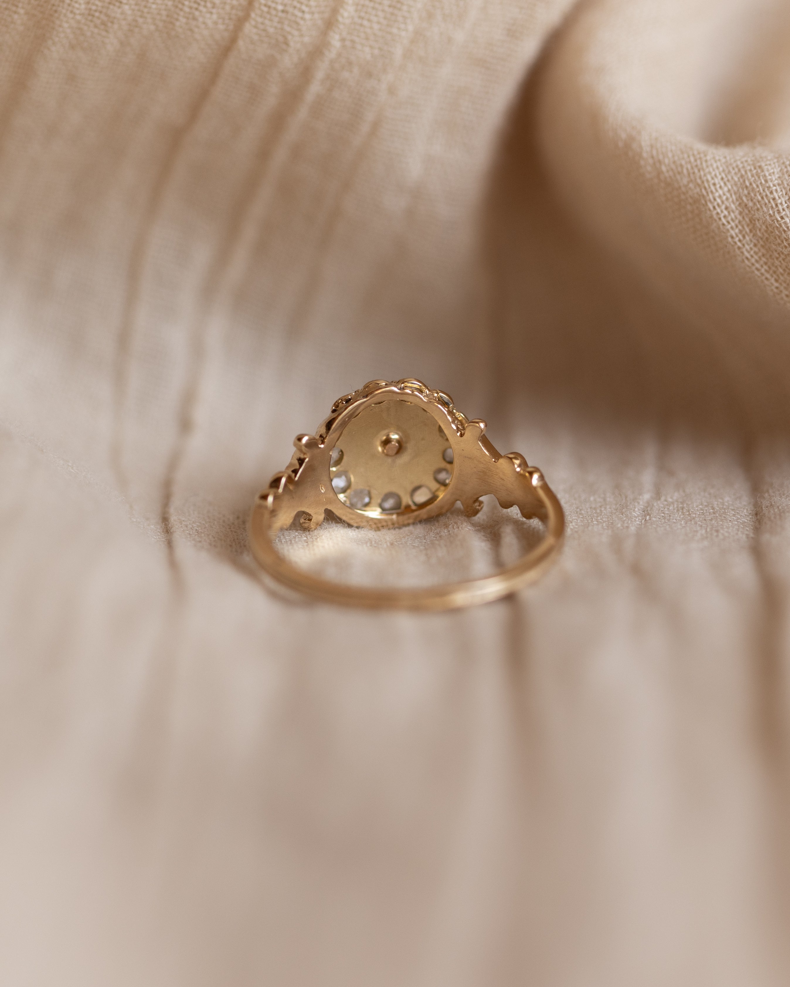Priscilla Antique 15ct Gold Garnet & Diamond Cluster Ring