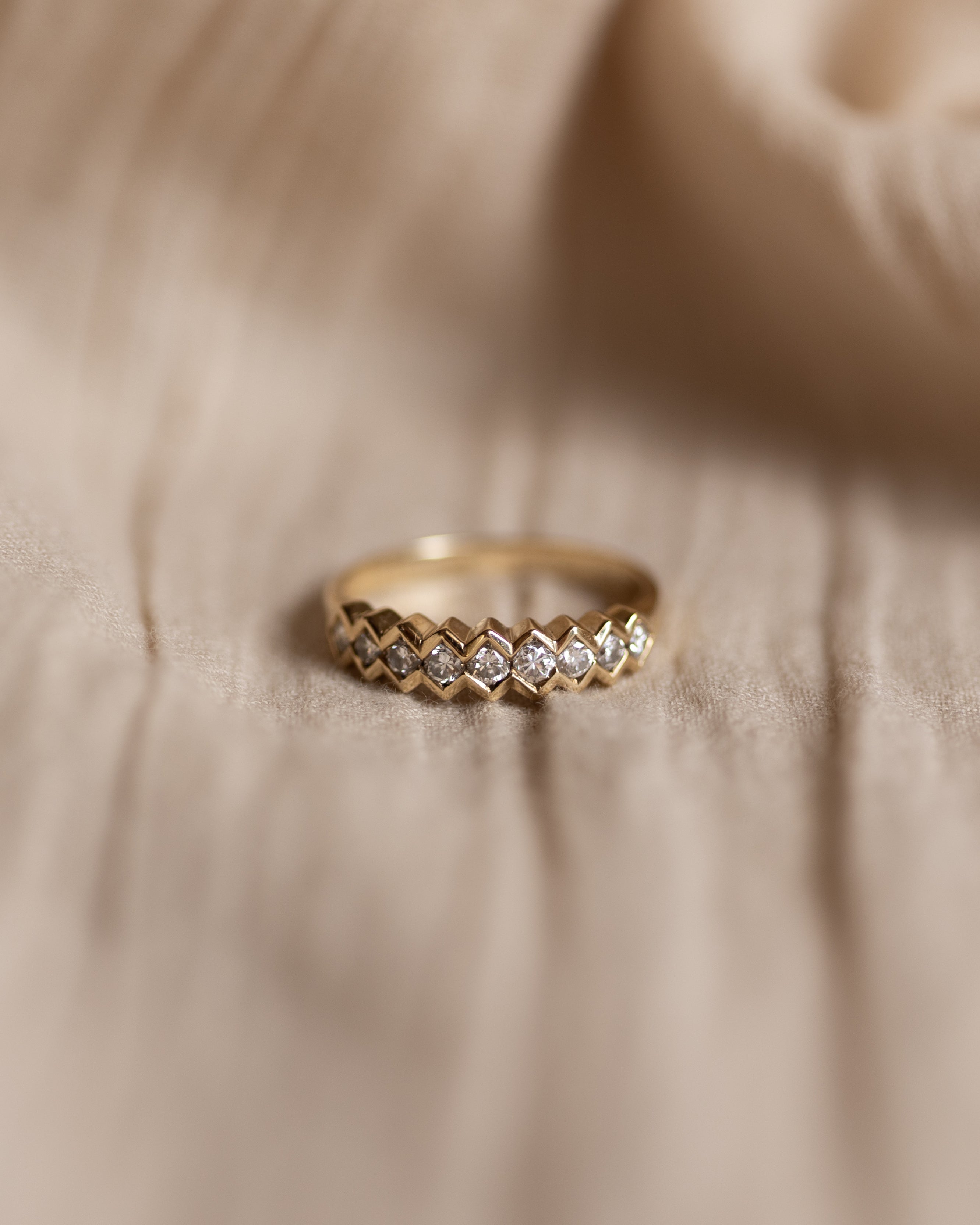 Christabel Vintage 9ct Gold Diamond Half Eternity Ring
