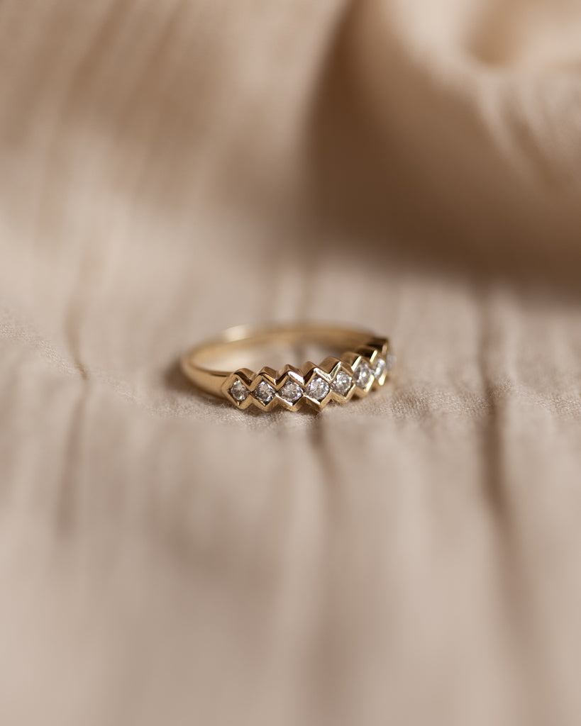 Christabel Vintage 9ct Gold Diamond Half Eternity Ring