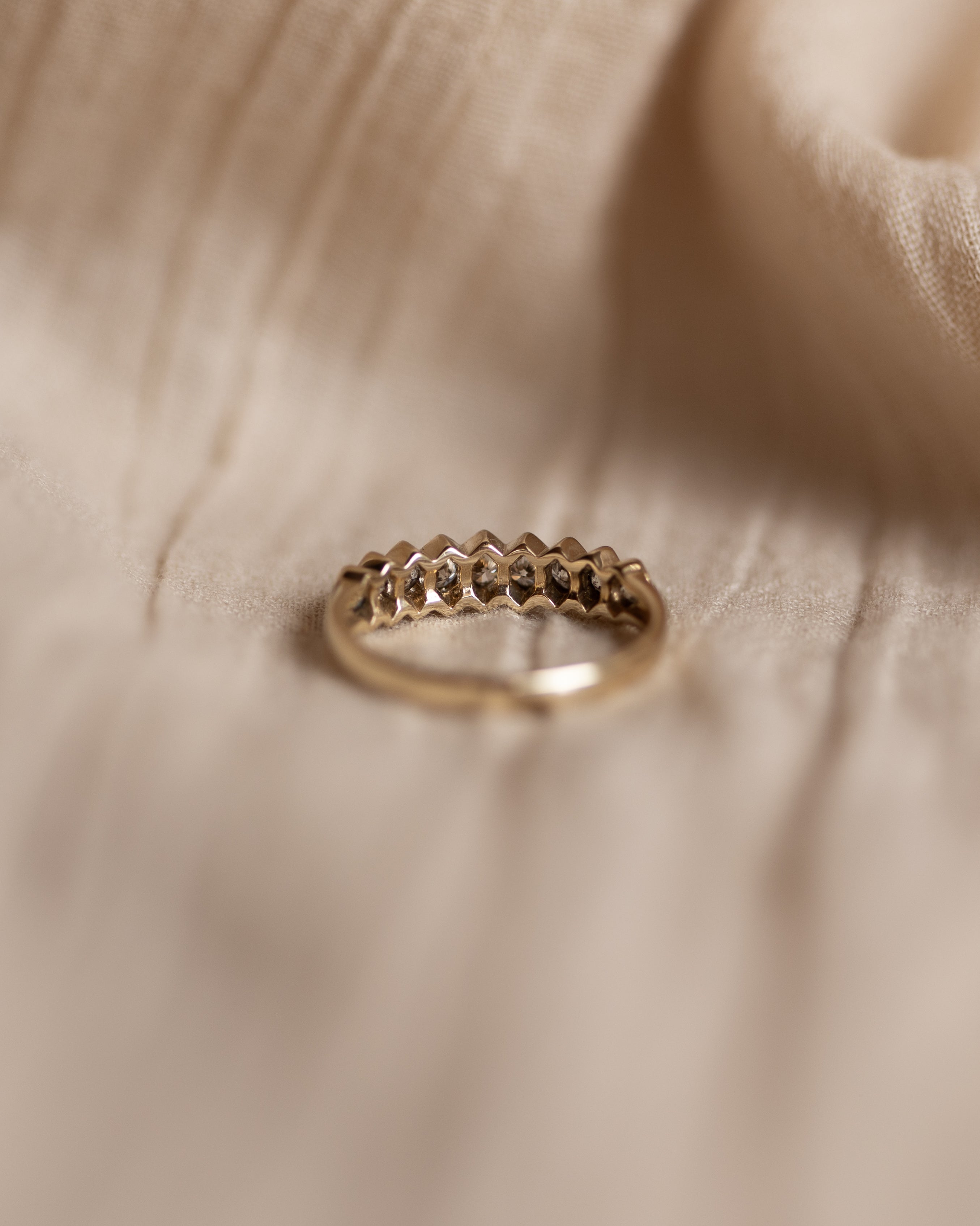 Christabel Vintage 9ct Gold Diamond Half Eternity Ring