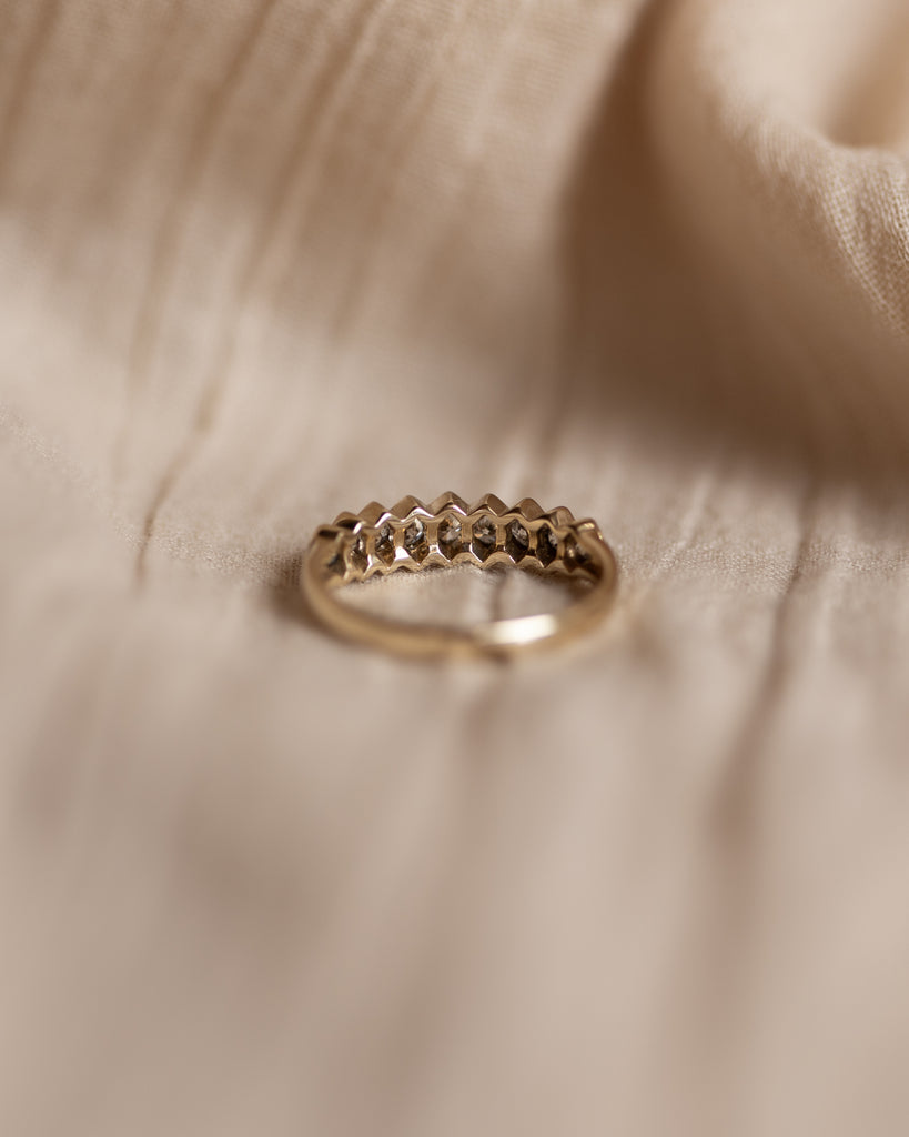 Christabel Vintage 9ct Gold Diamond Half Eternity Ring