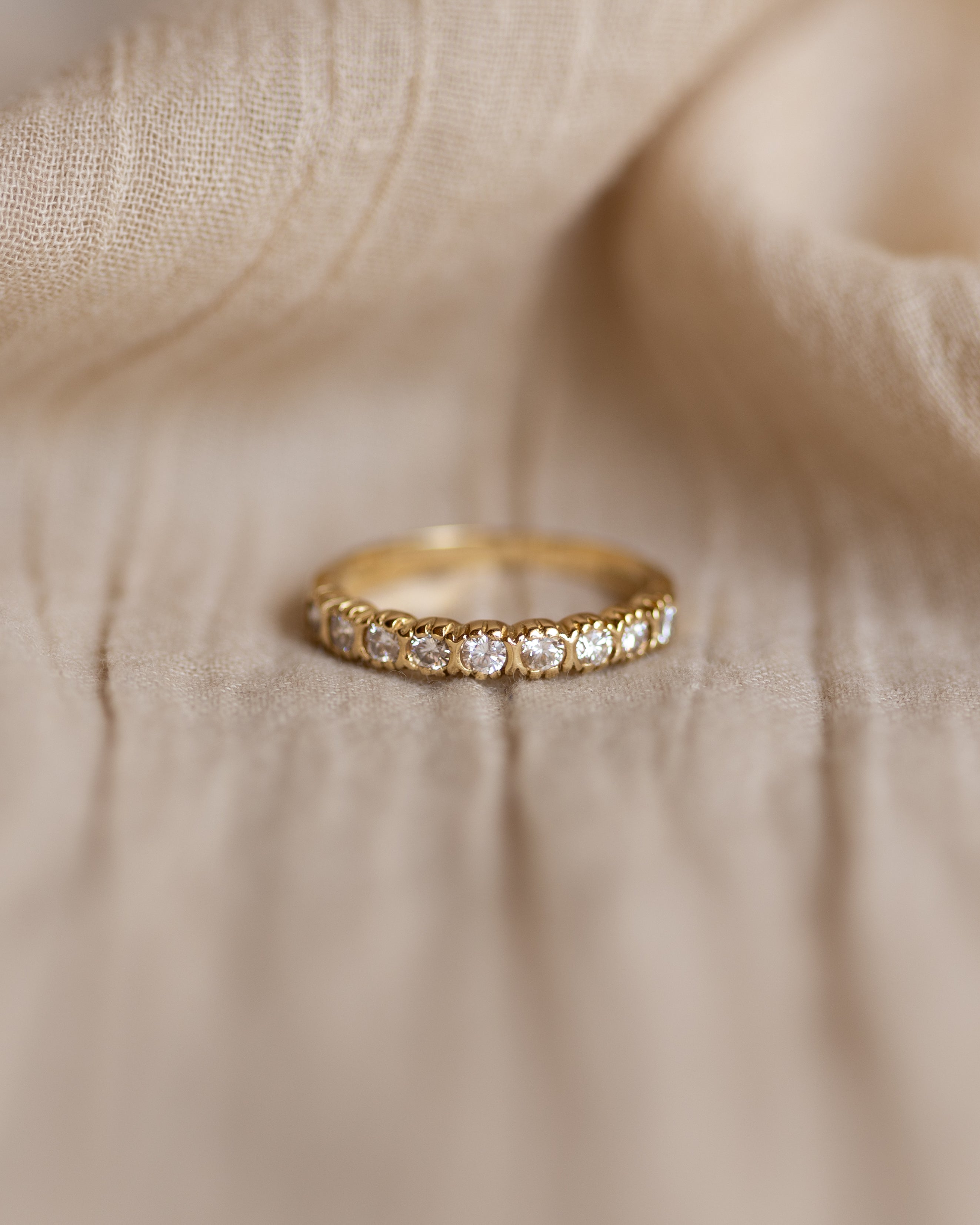 Maude 1985 Vintage 9ct Gold Diamond Half Eternity Ring